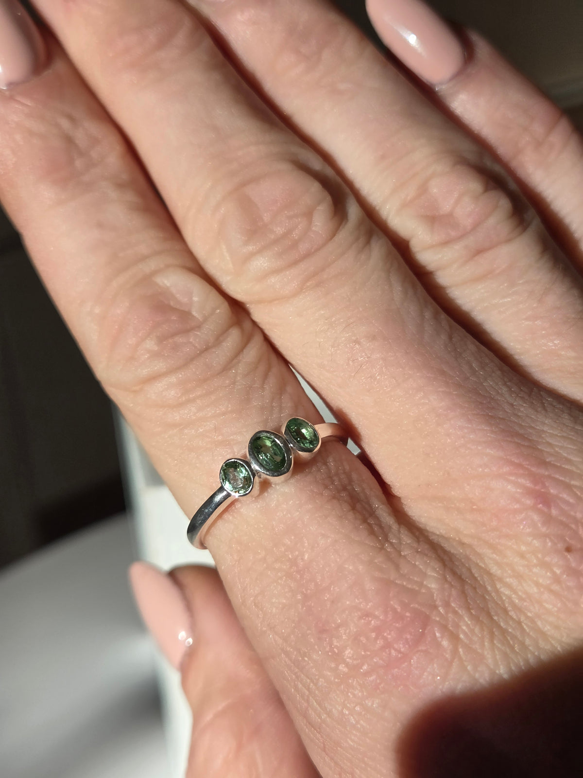 Size ten | tourmaline Ring | silver 037