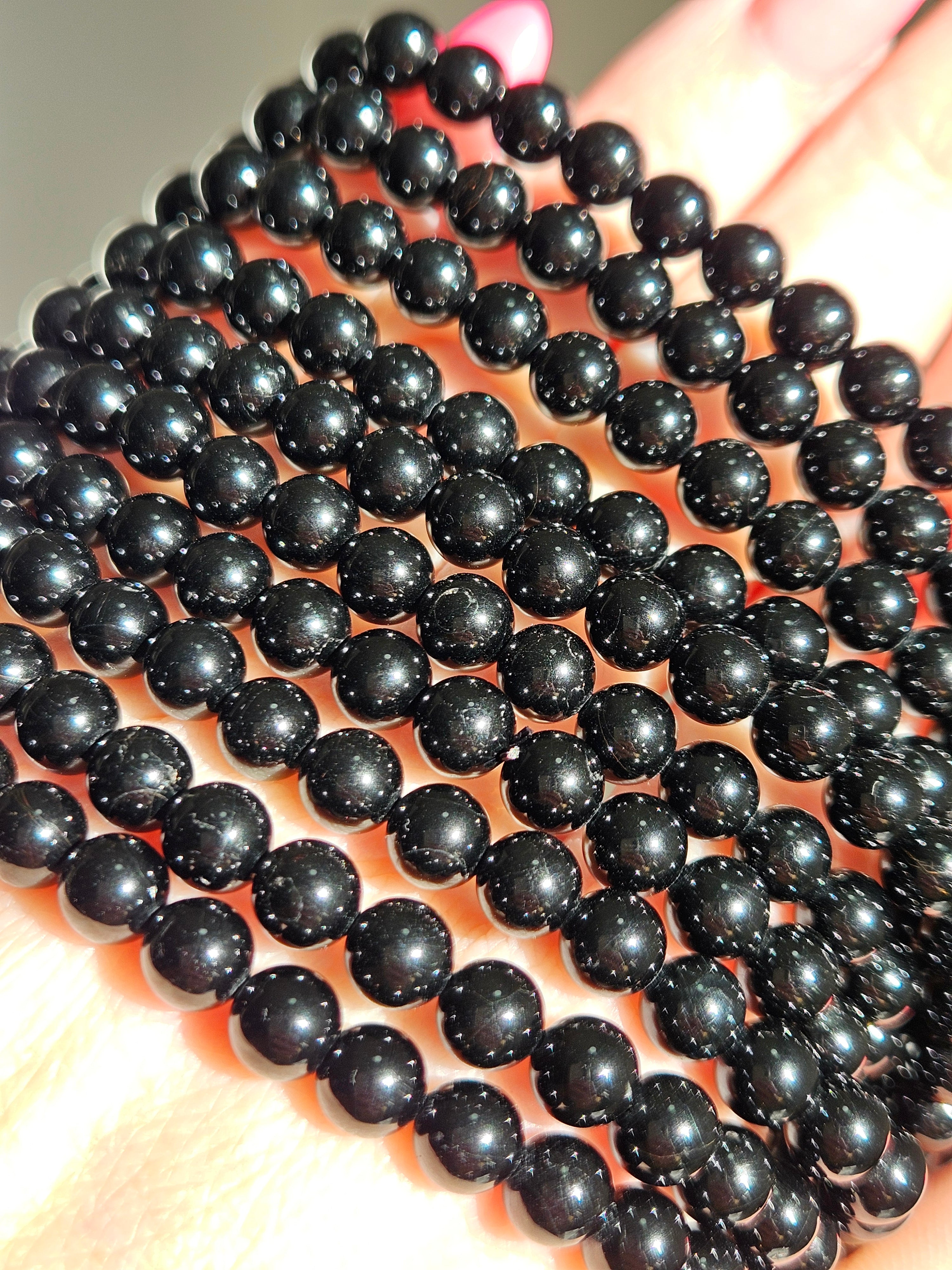 Black Tourmaline 3 wrap bracelet | 6mm
