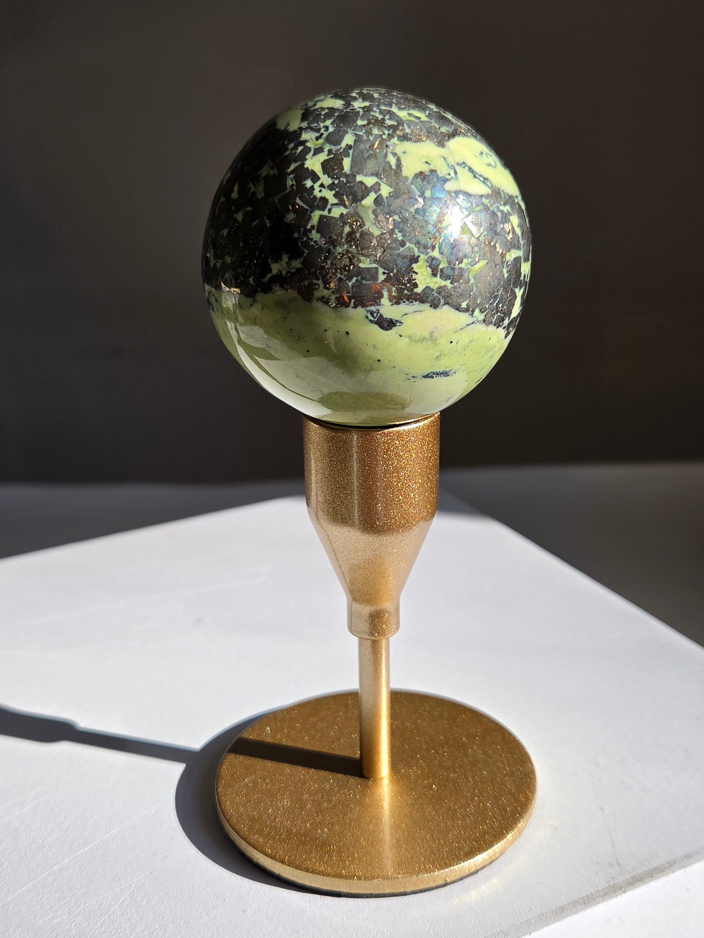 Serpentine x Pyrite Sphere 002