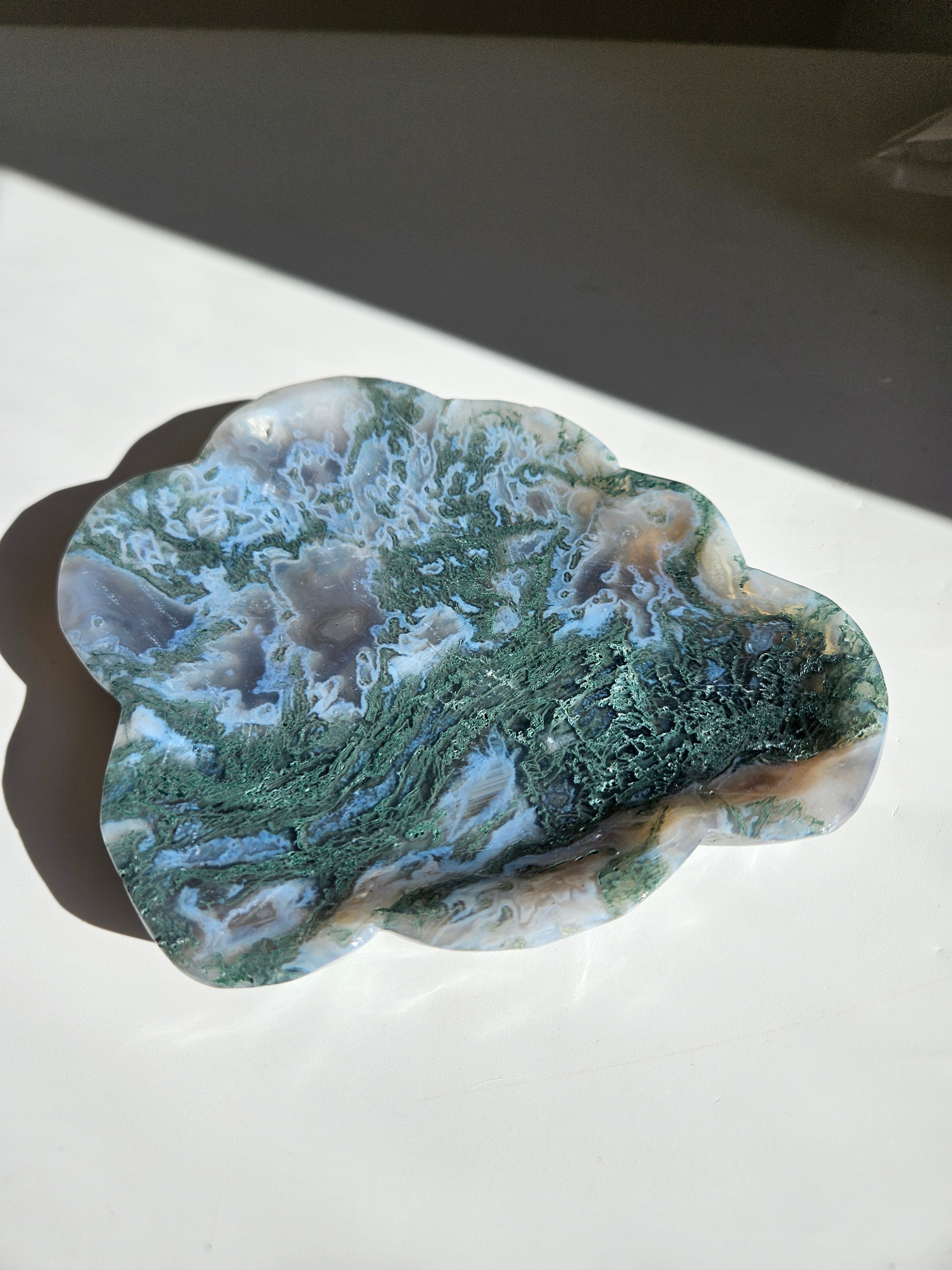 Moss Agate Freeform Bowl 004
