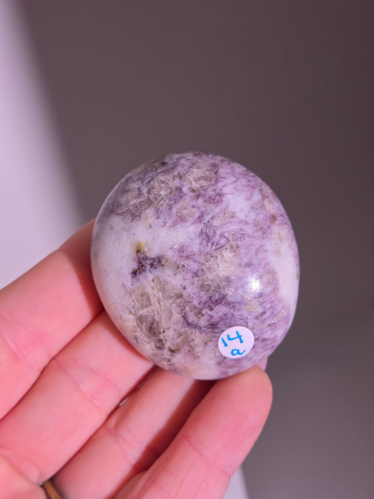 Pink Tourmaline x Lepidolite Palmstone 004