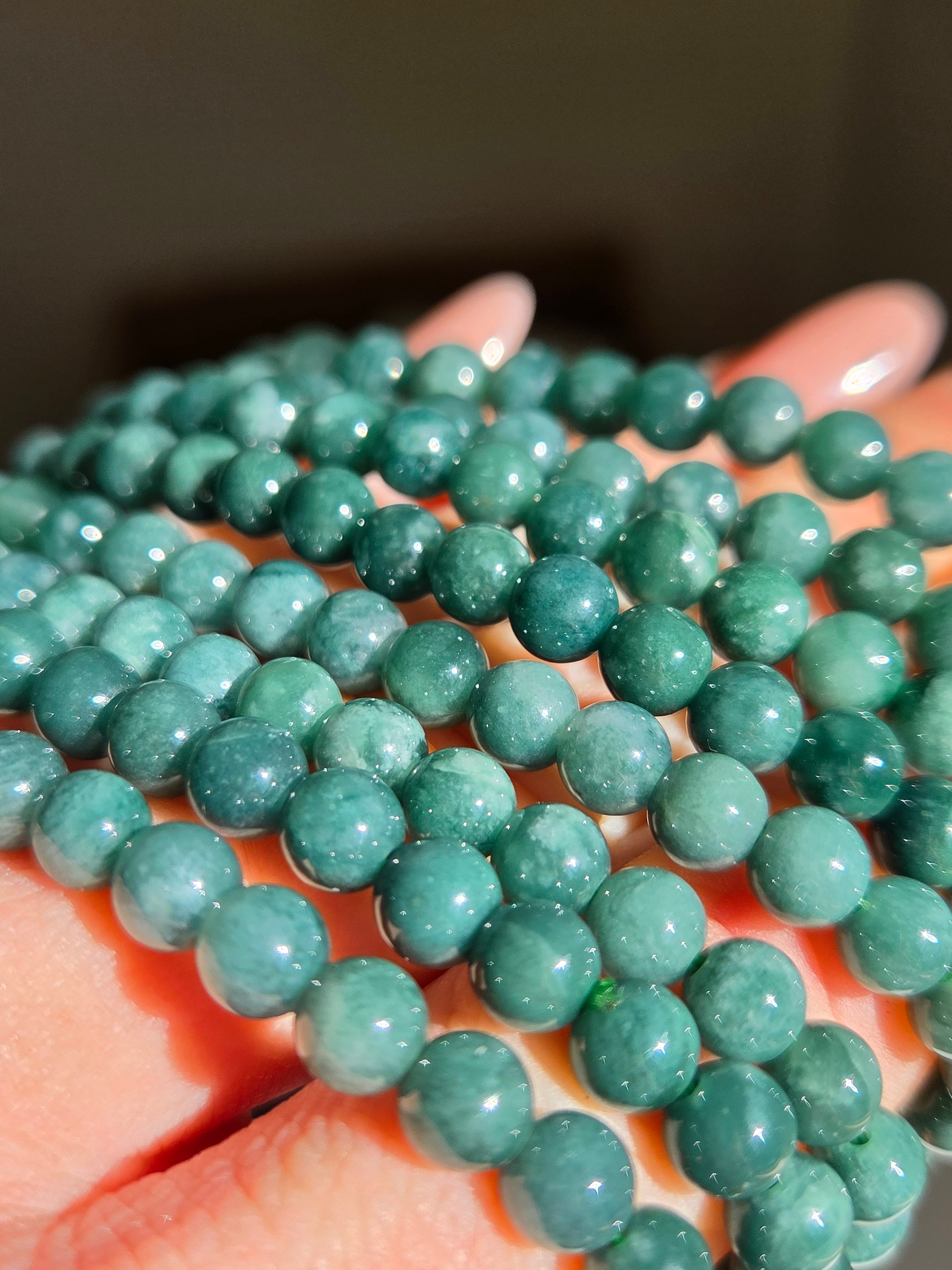 Teal Jade Bracelet | 6mm