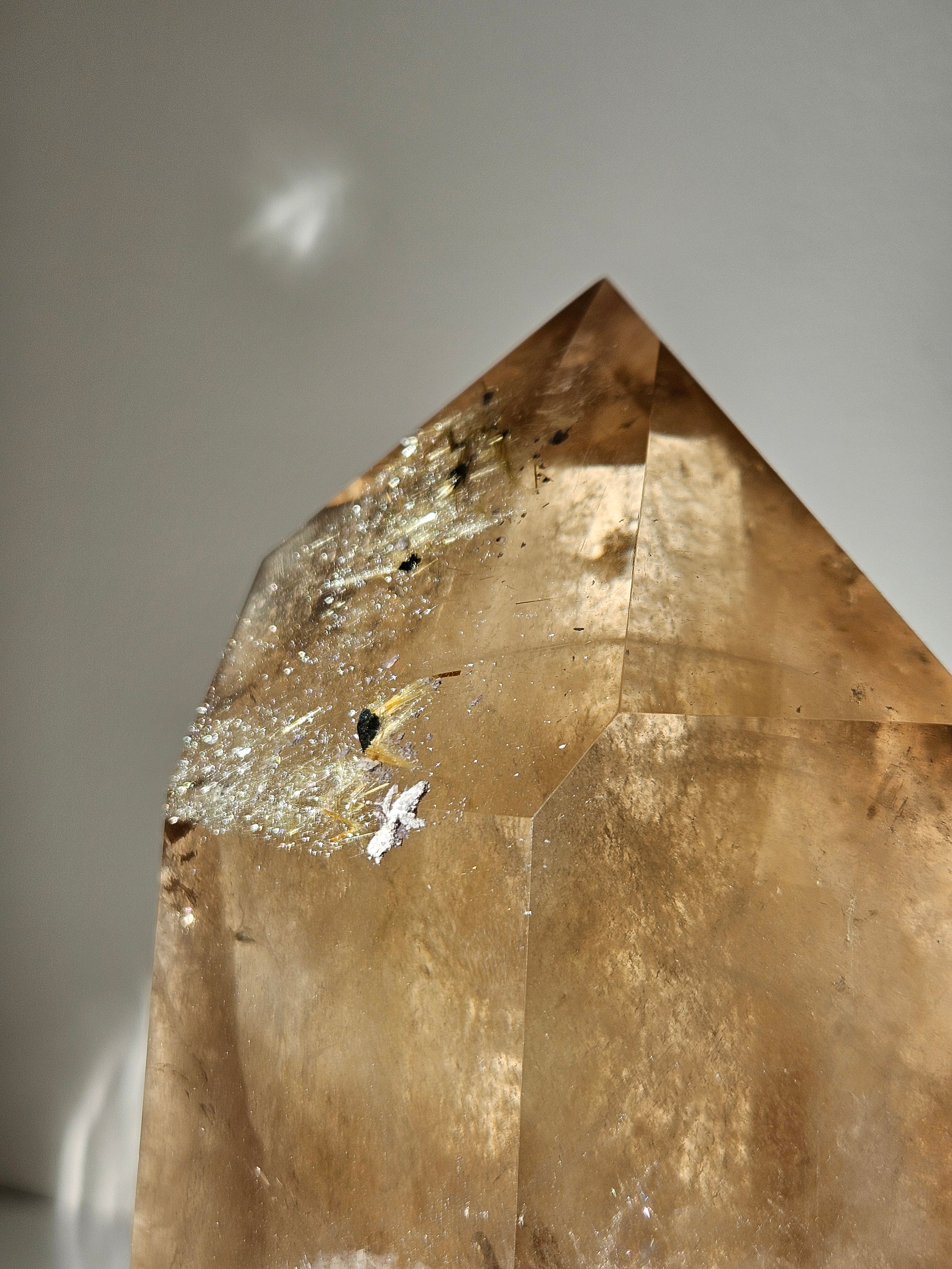 Phantom Smoky Quartz Tower with Rutile