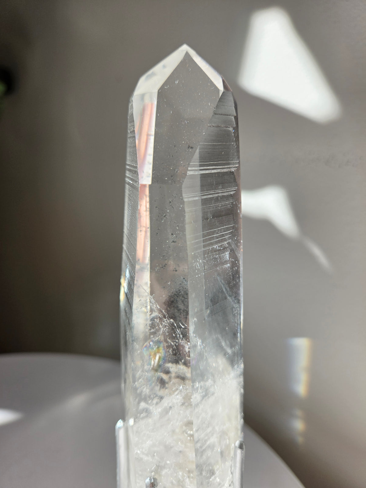 Phantom Lemurian Quartz on stand 004