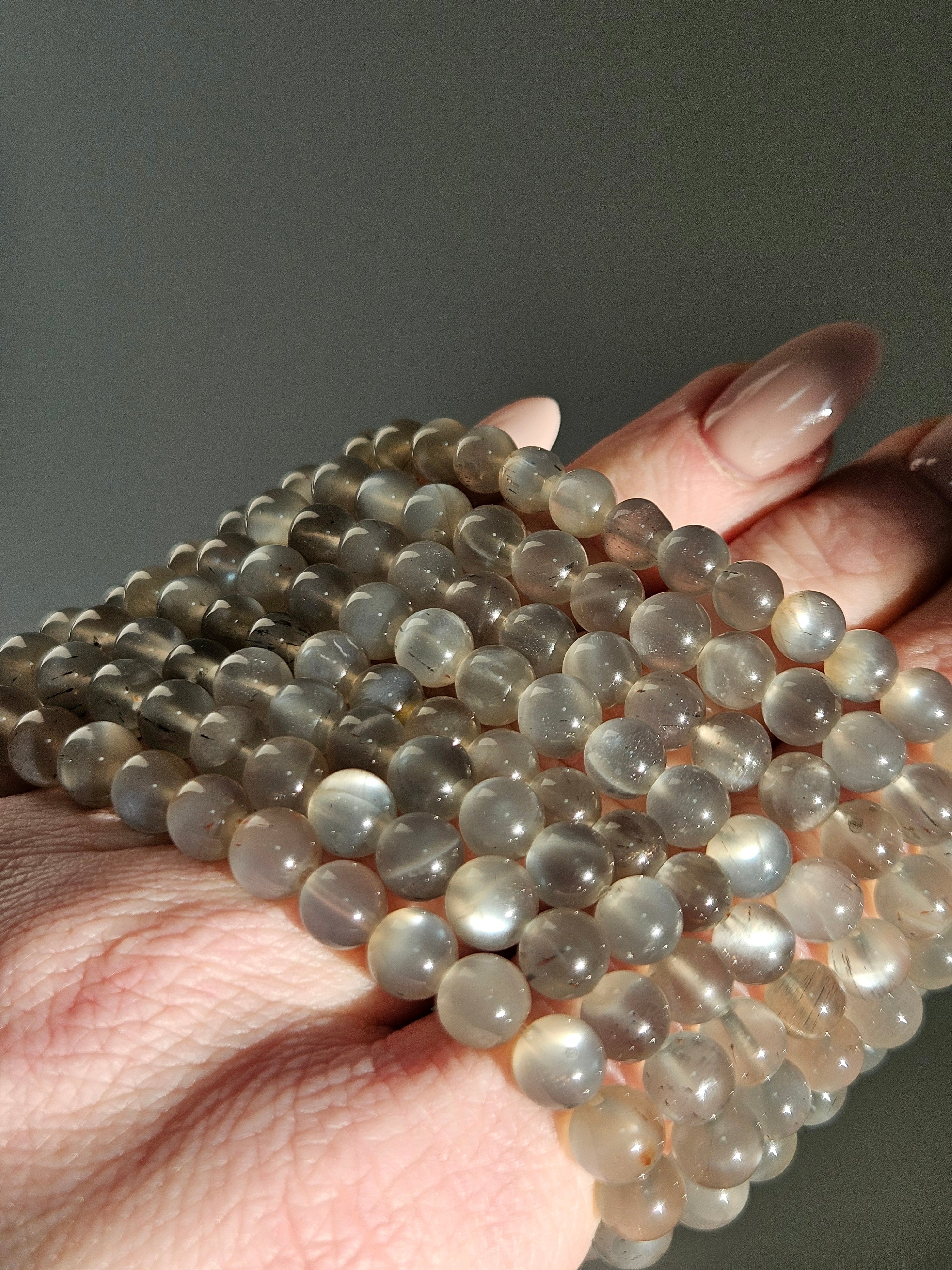 Grey Moonstone Bracelet | 6mm
