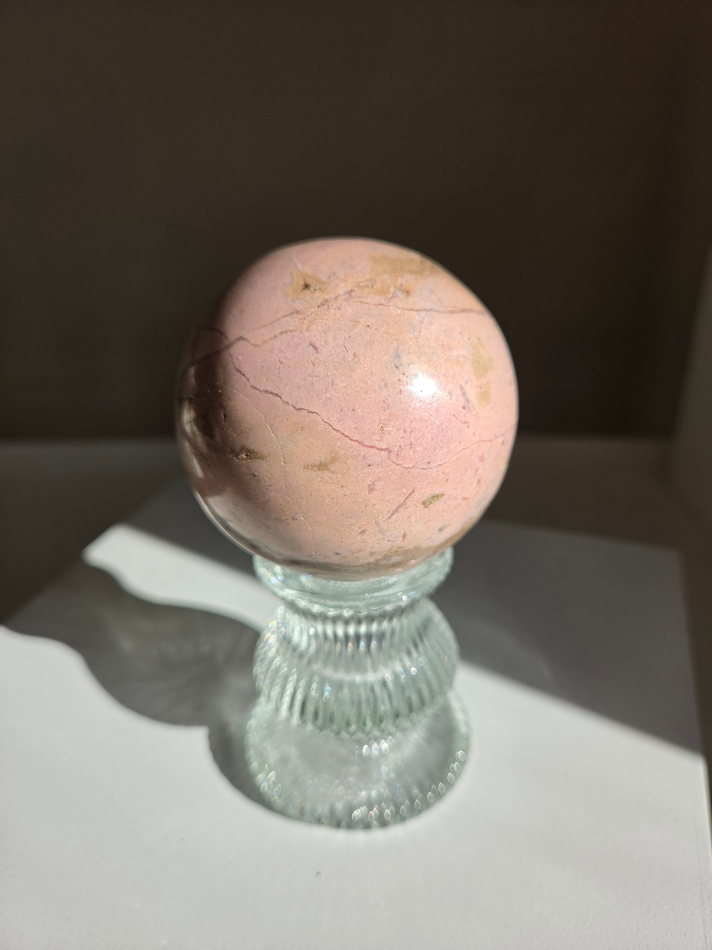 Peach Rhodonite Sphere 001