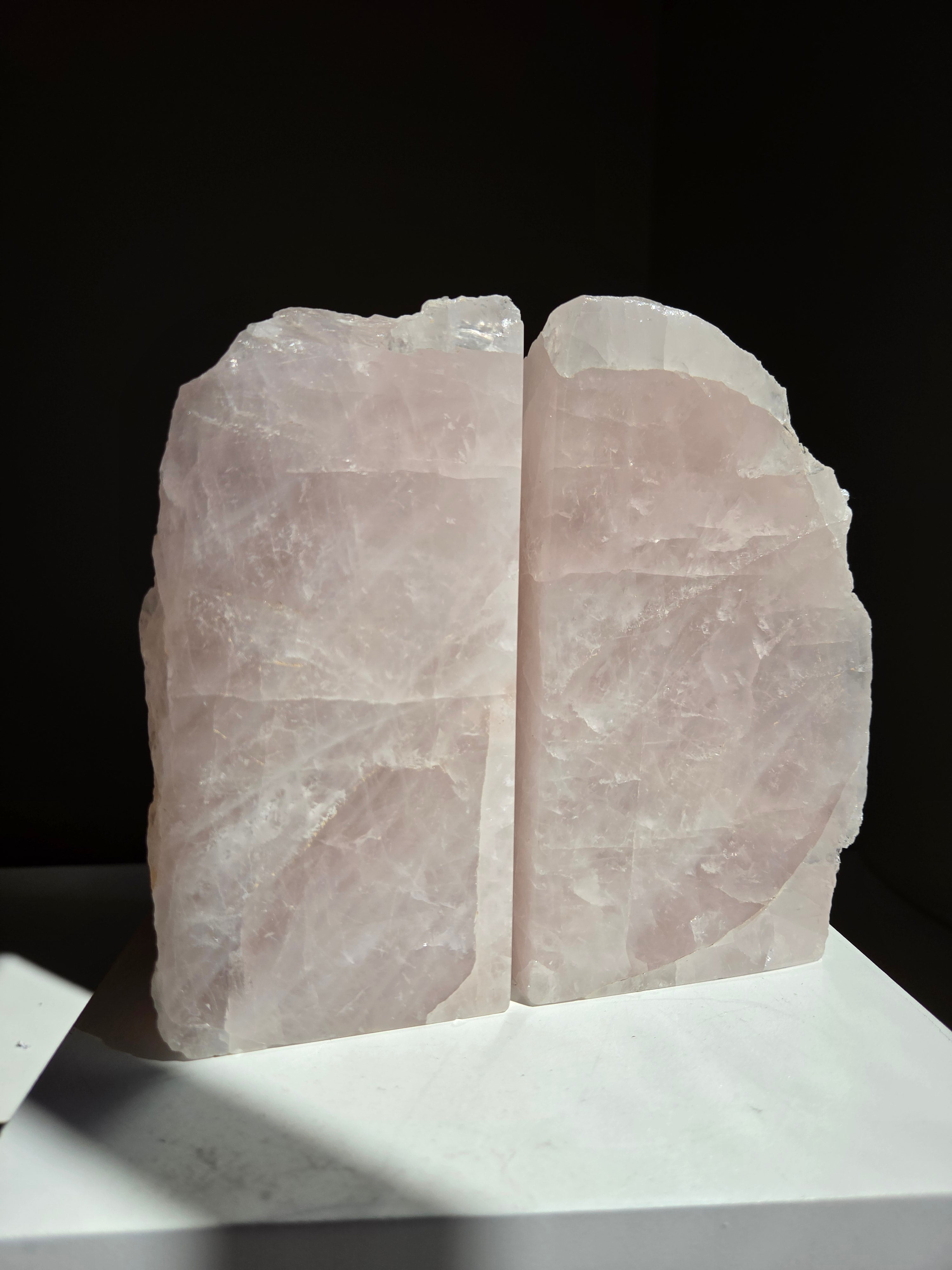 Rose Quartz Bookends