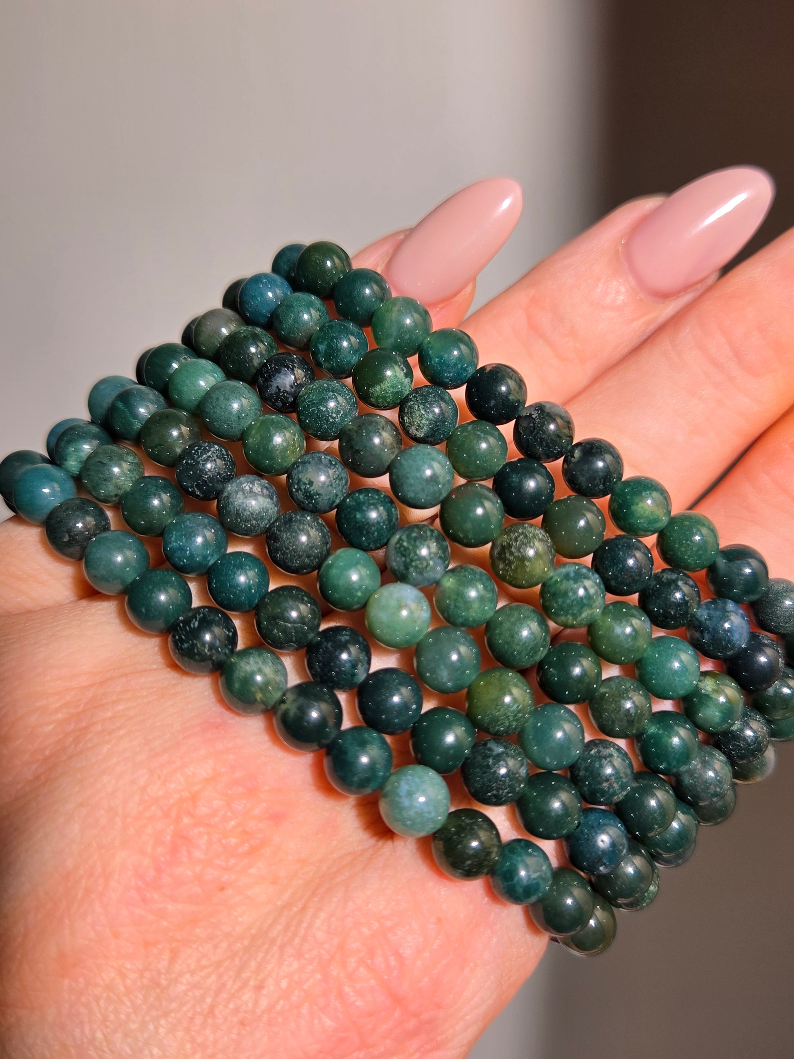 Moss Agate bracelet | 6mm