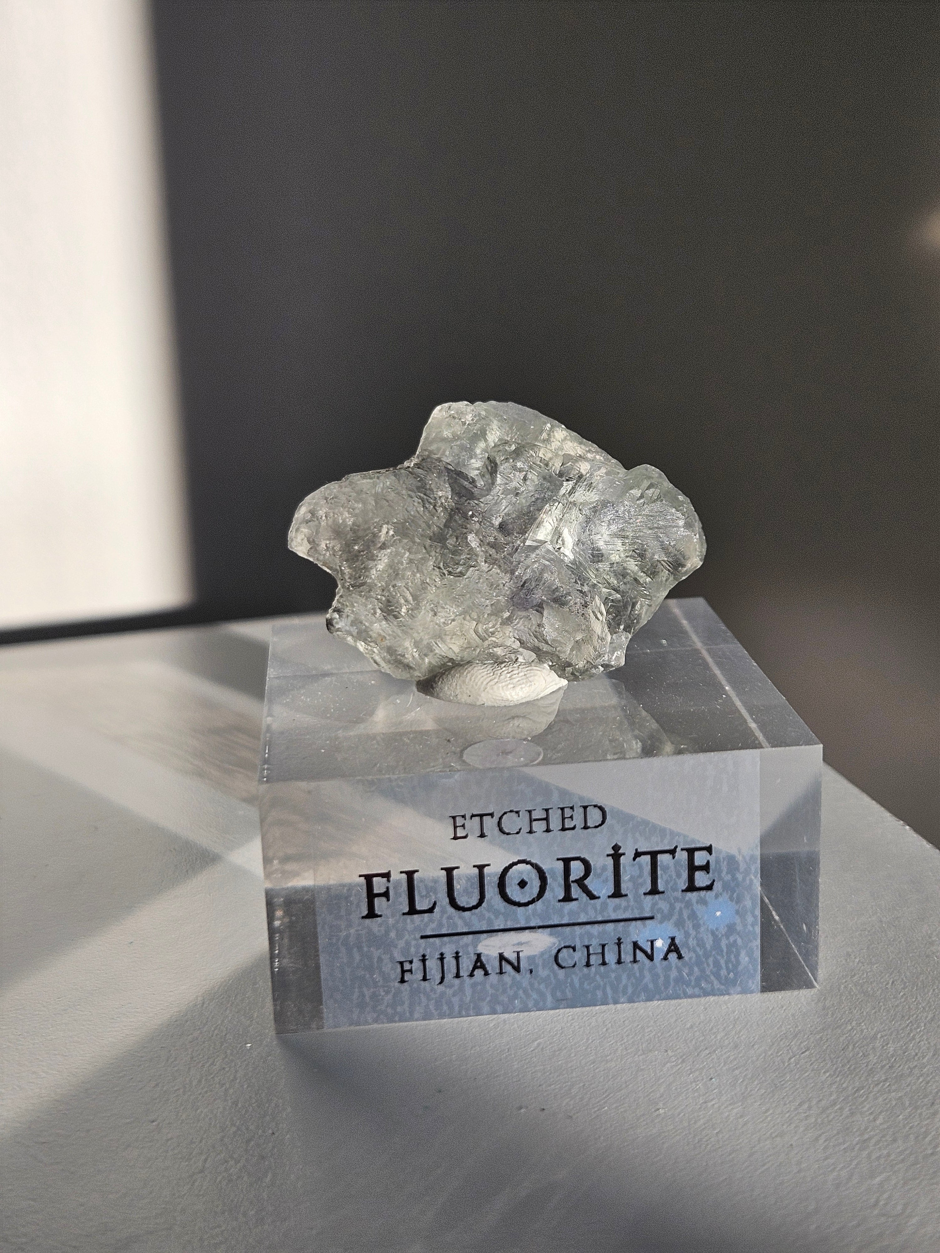 Bicolor hydroetched Fluorite 008