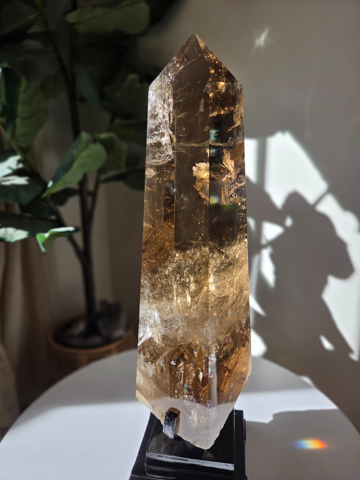 Smoky Citrine Statement on custom Spinning stand