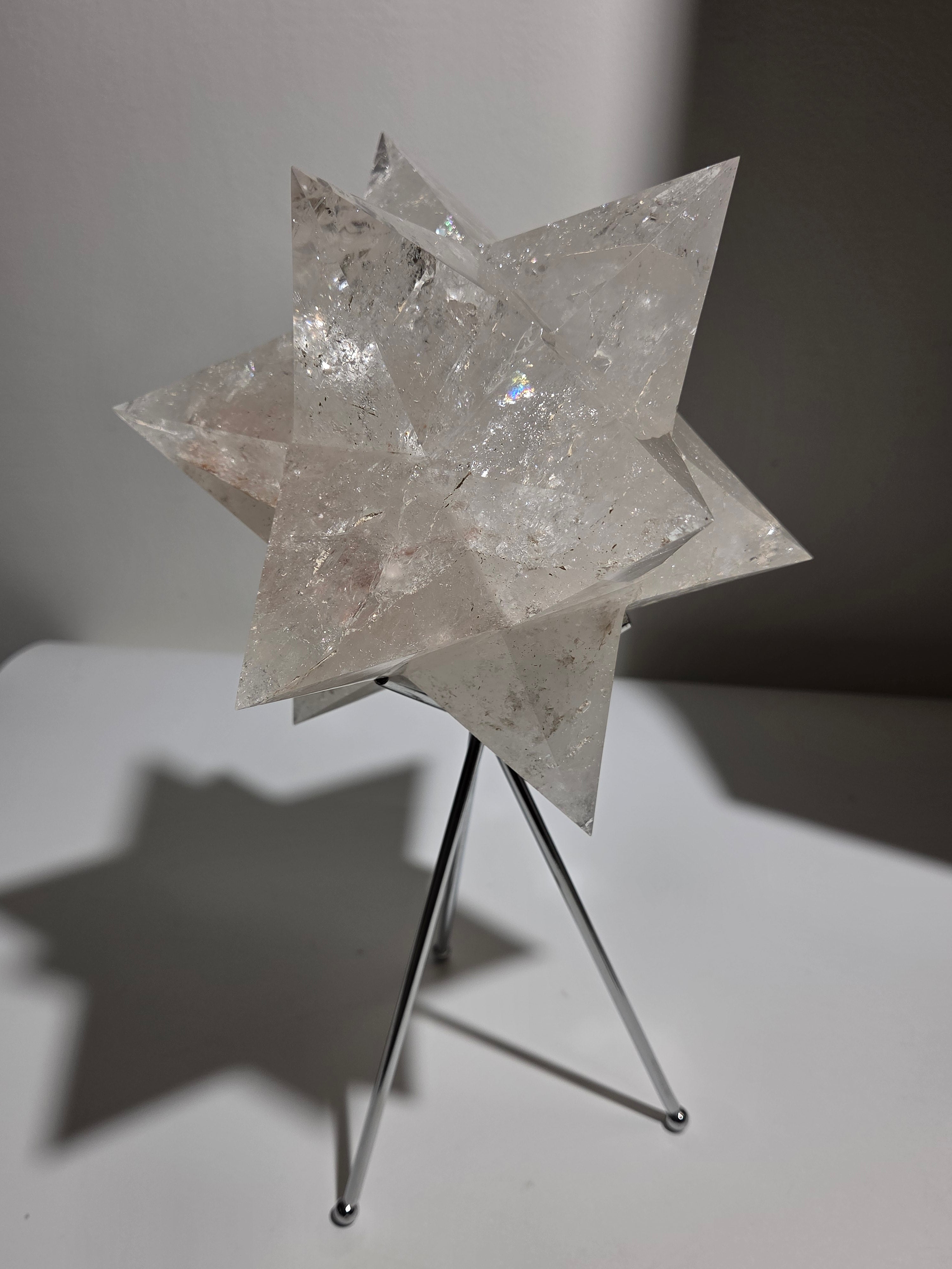 Quartz Statement Asteroid on stand