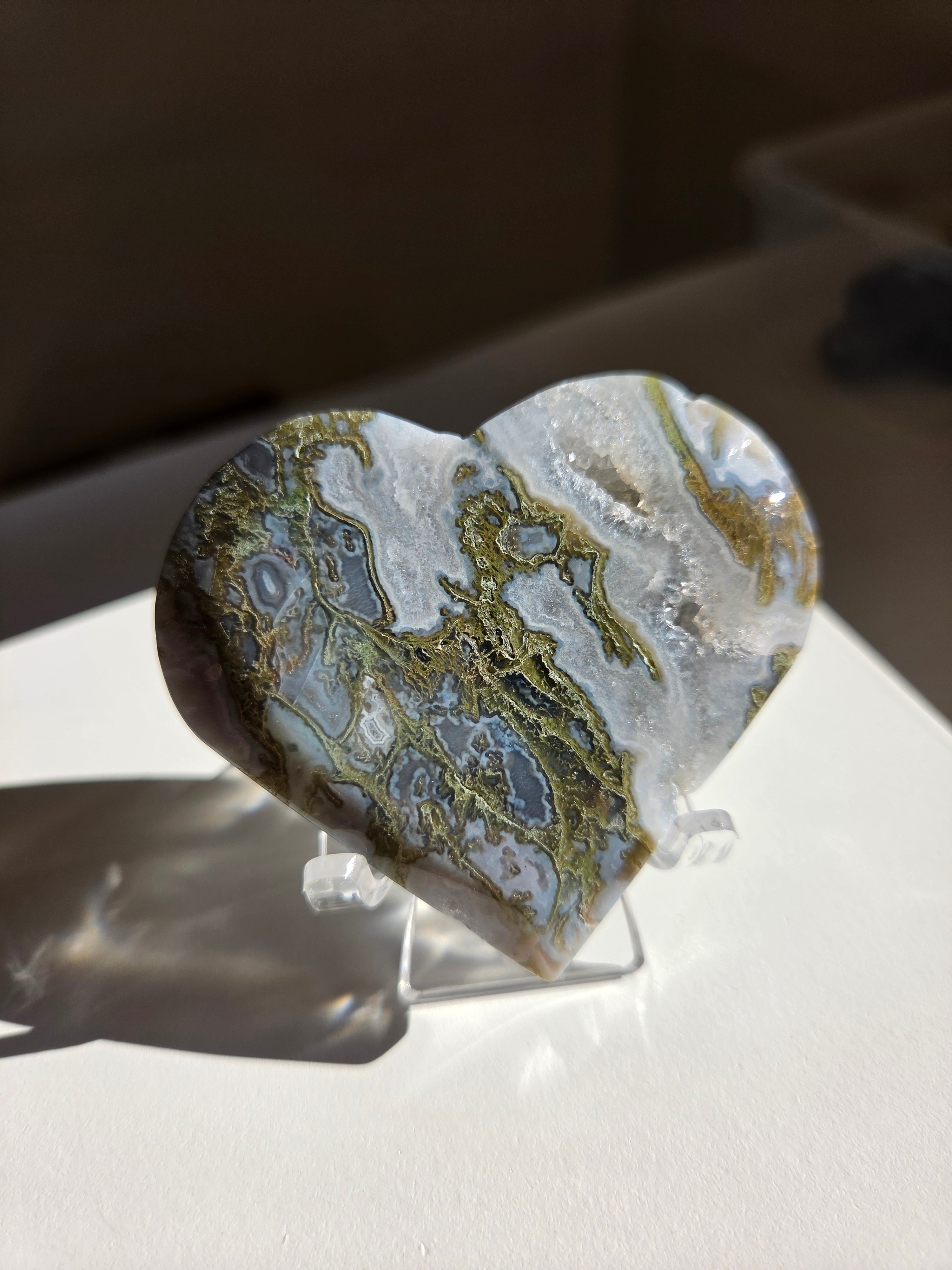 Moss Agate Heart 002