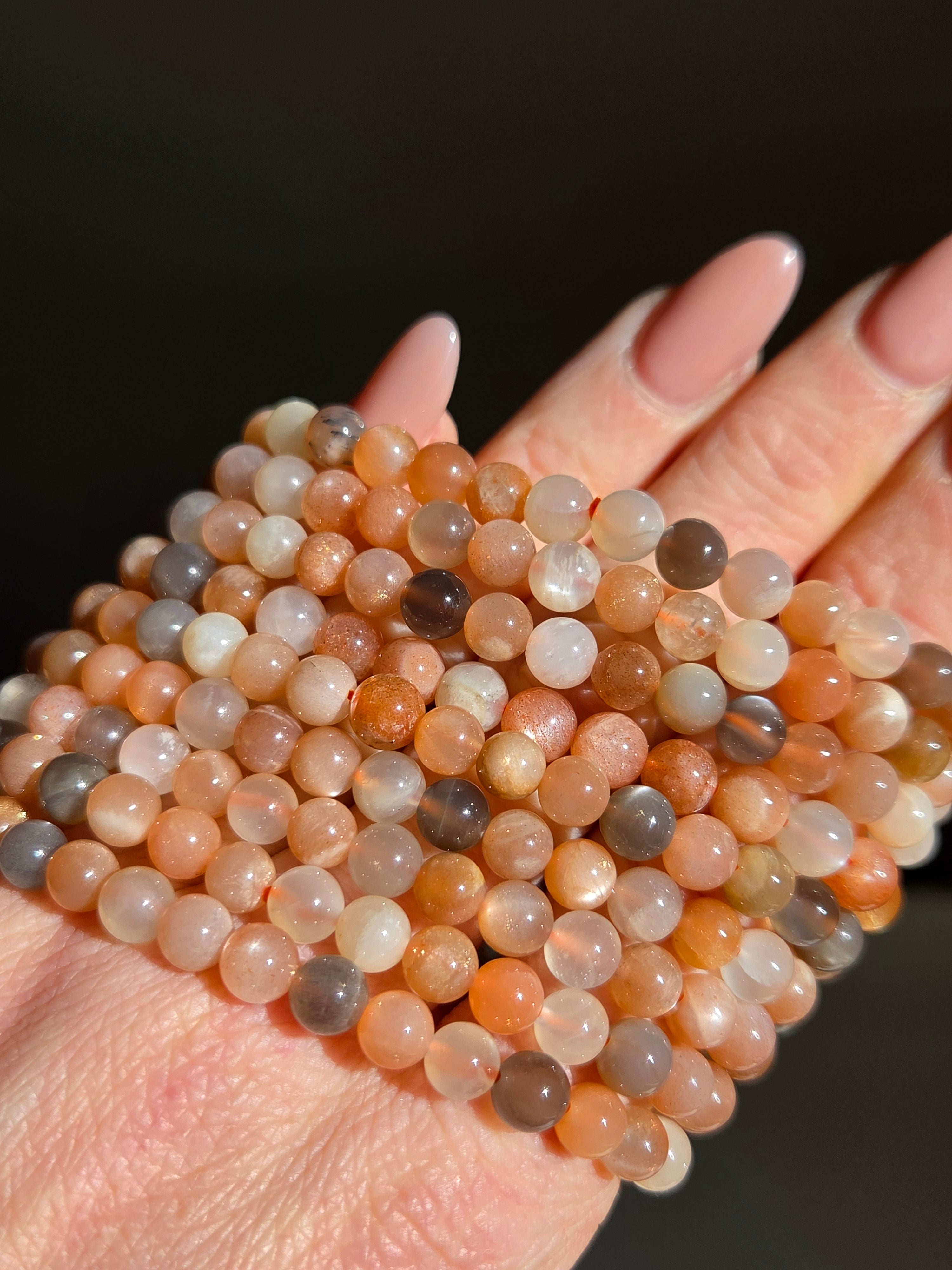 Peach Moonstone bracelet | 6mm