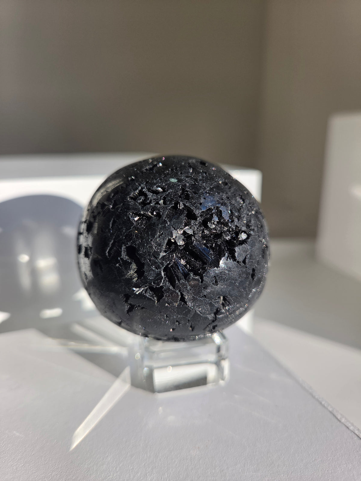 Fibrous Black Tourmaline Sphere 004