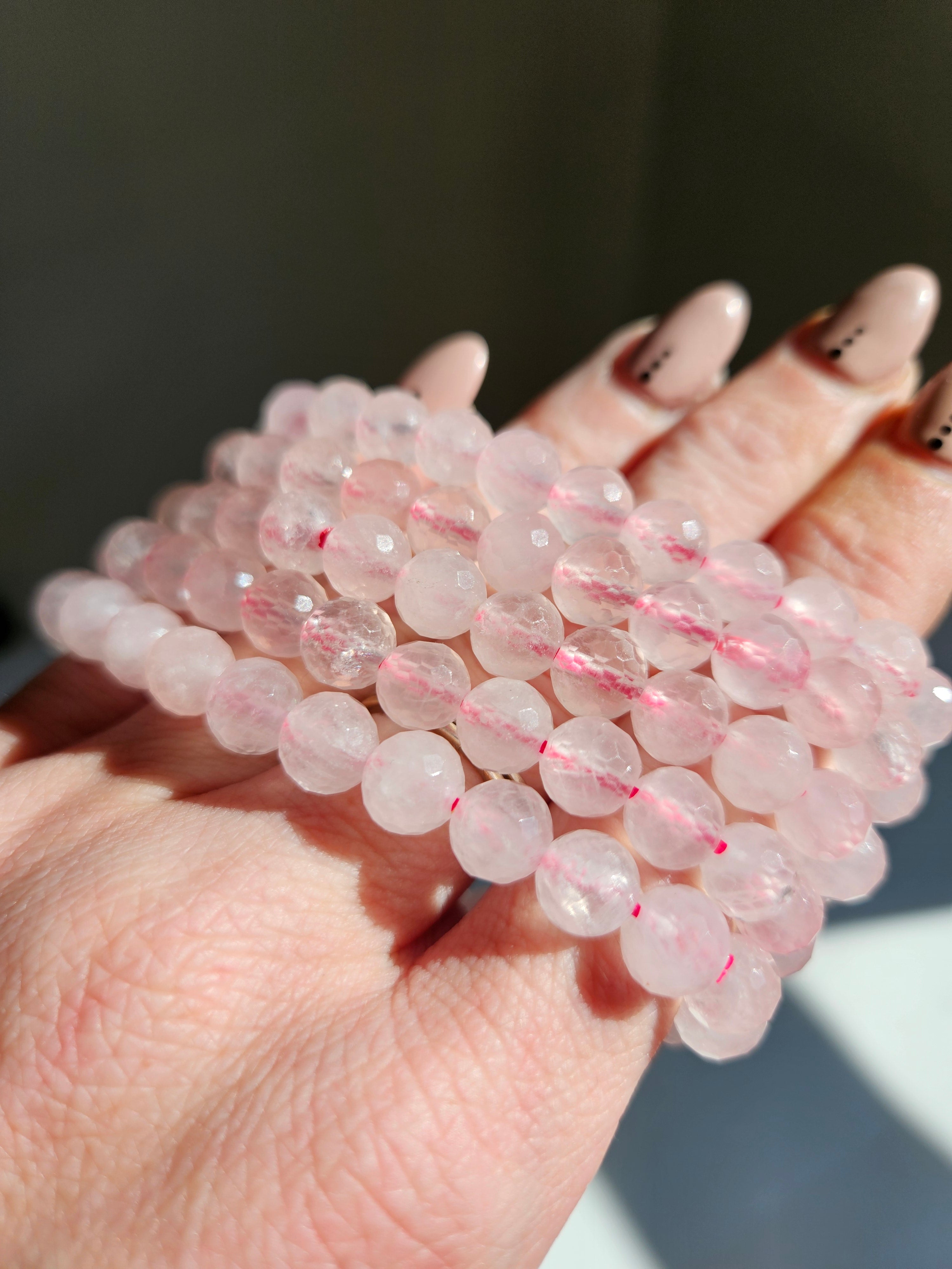 Rose Quartz Faceted Bracelet | 7mm