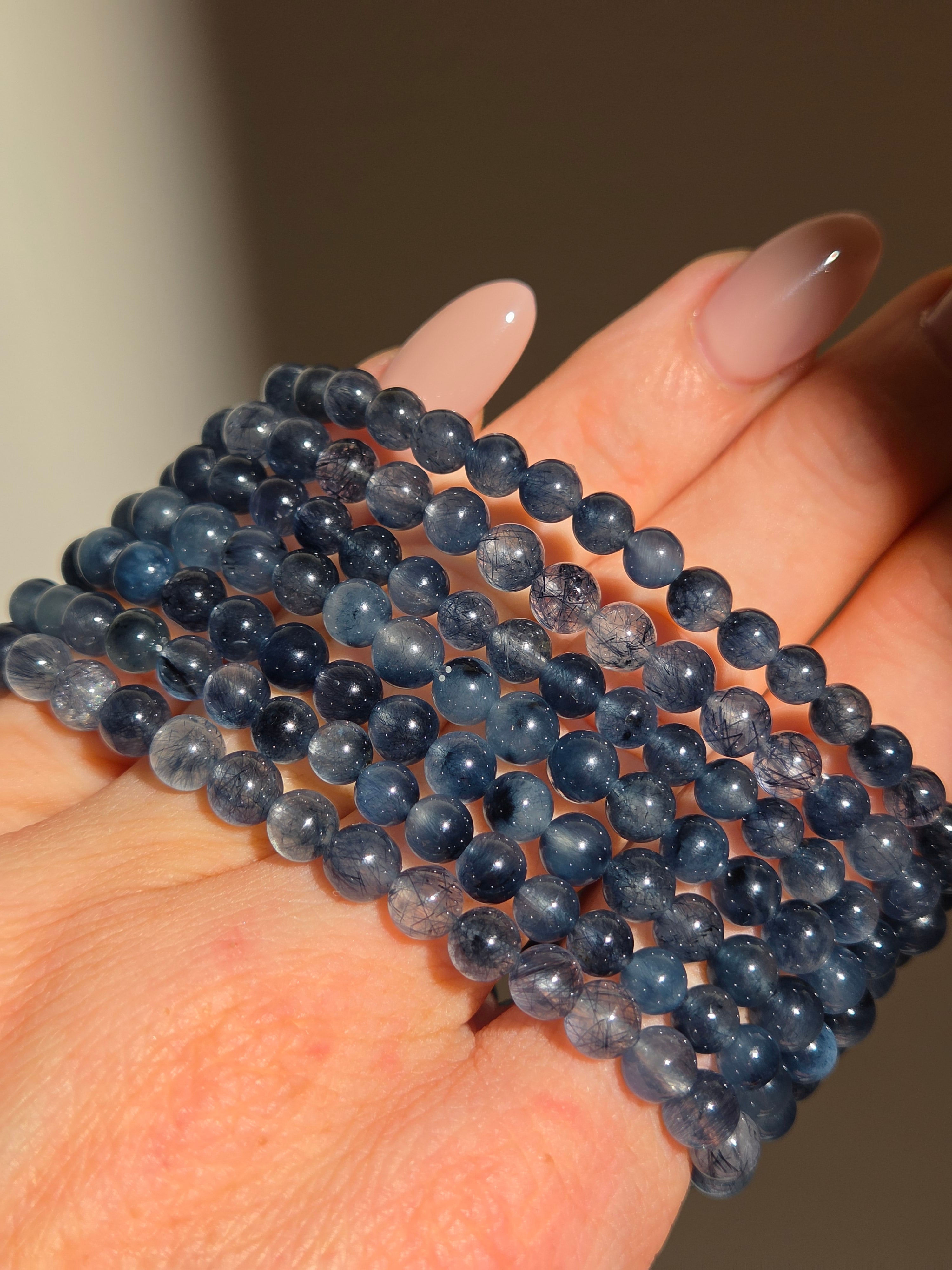 Blue Rutile Quartz Bracelet | 5.75mm