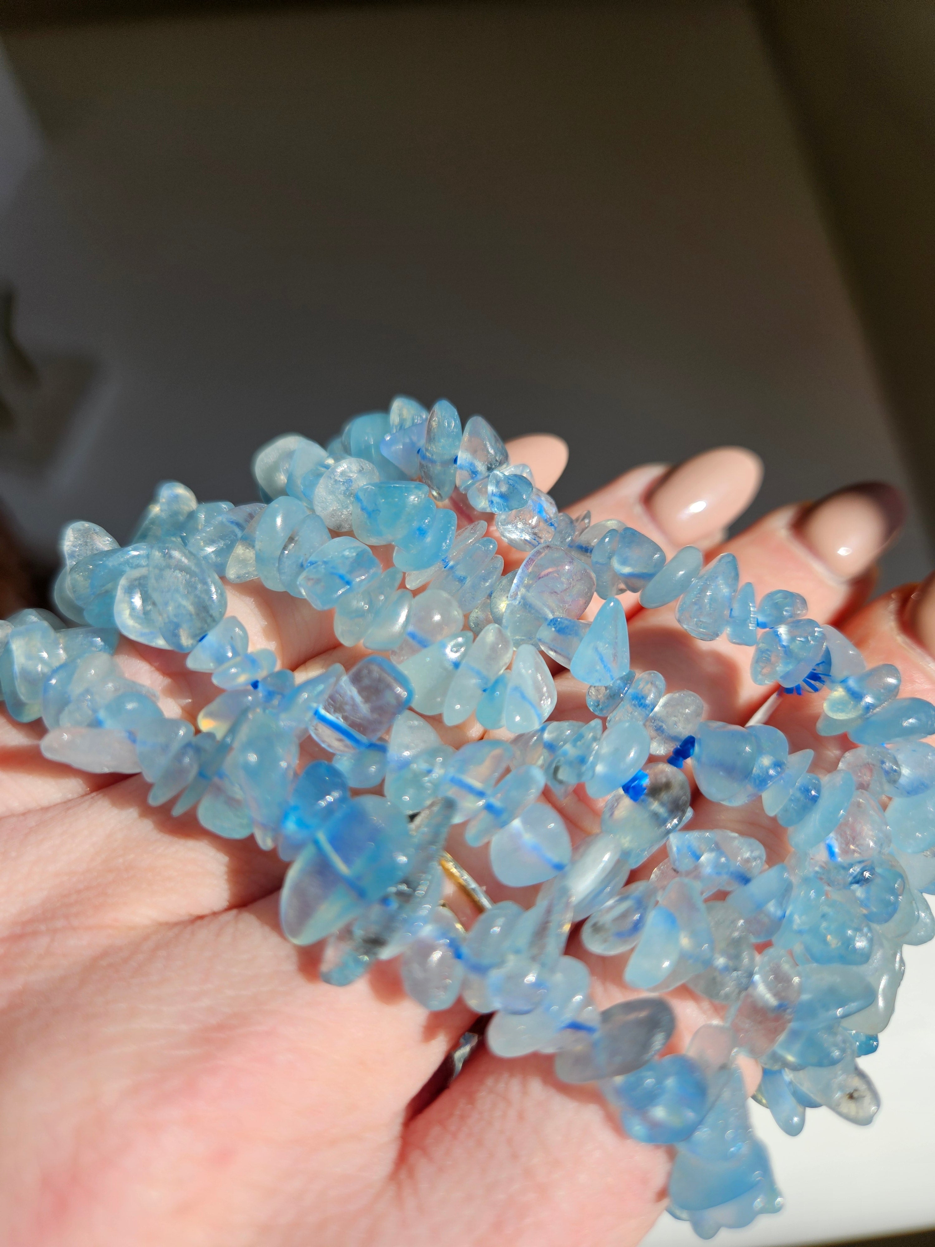 Aquamarine Chip Bracelet
