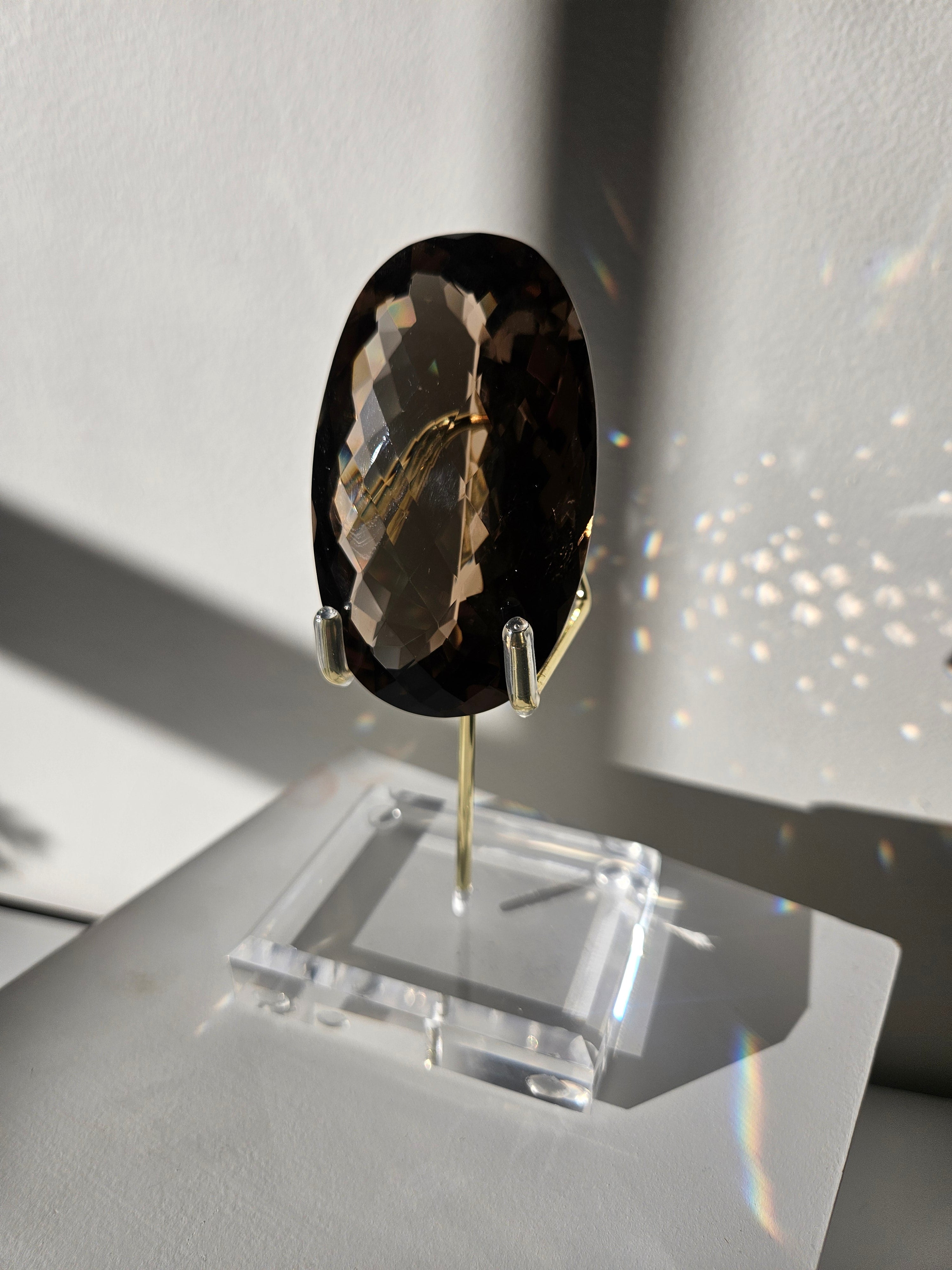 Faceted Smoky Quartz Gem 001