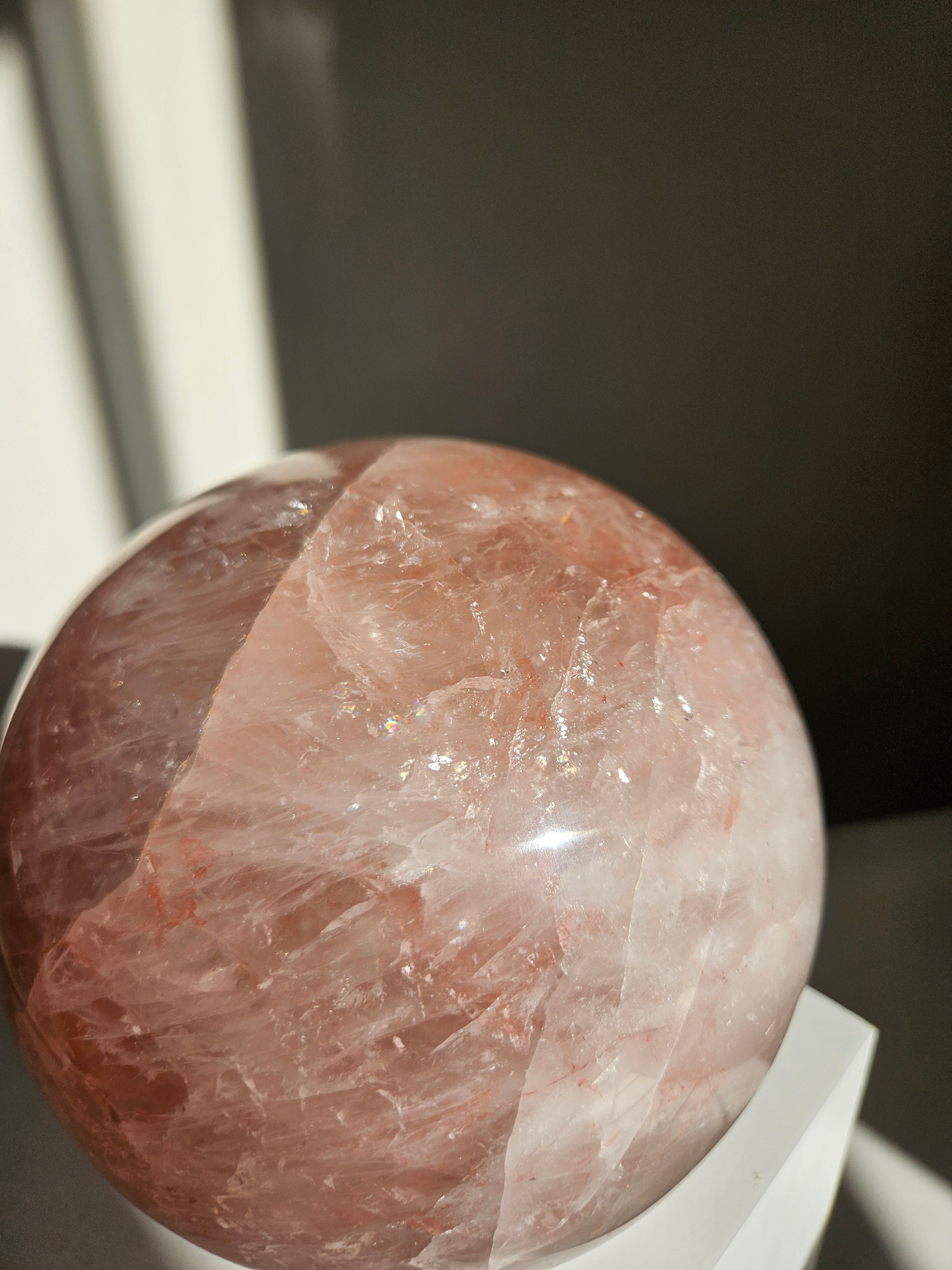 Rose Quartz x Hematite Statement Sphere