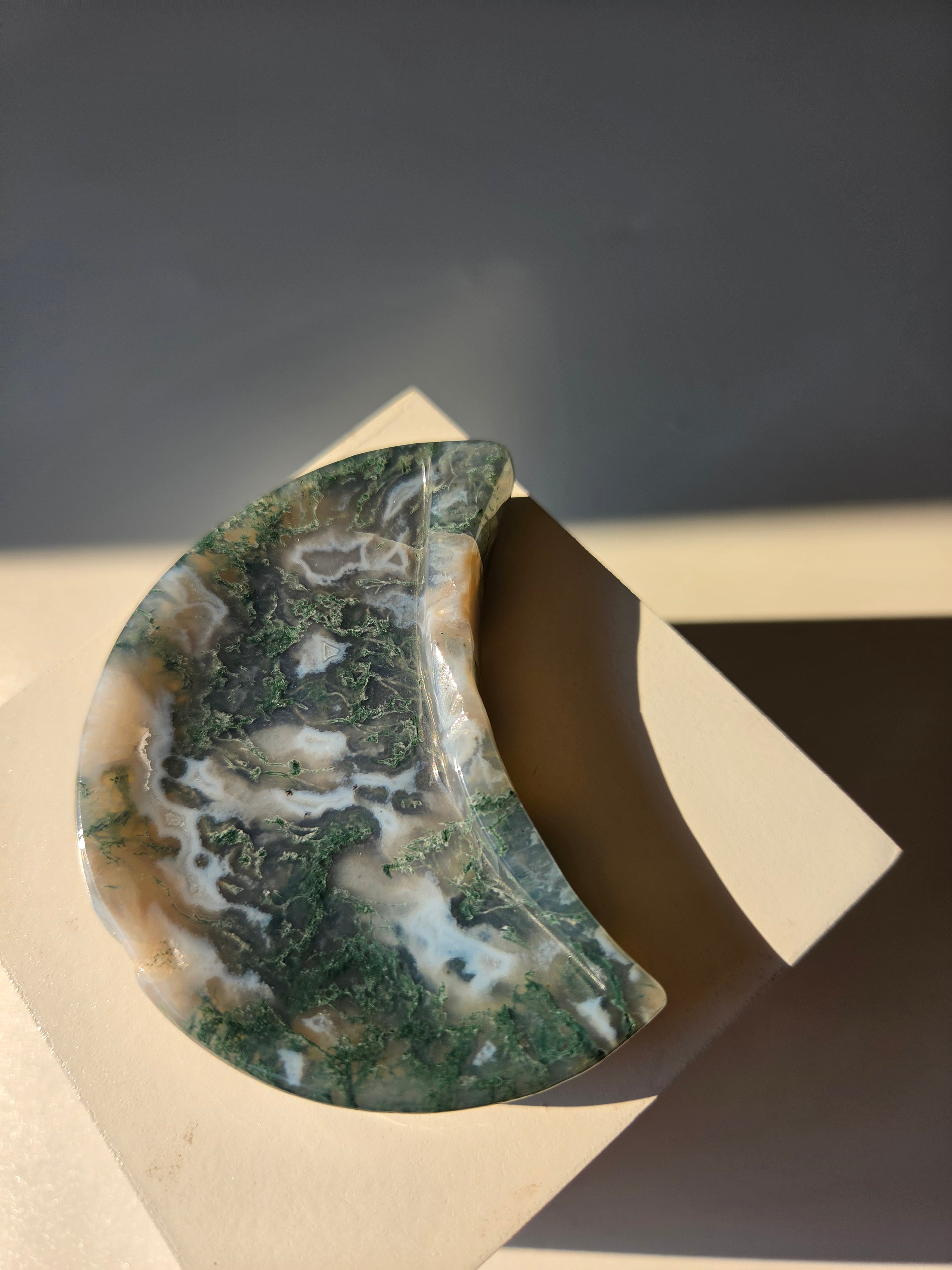 Moss Agate Moon Bowl 001