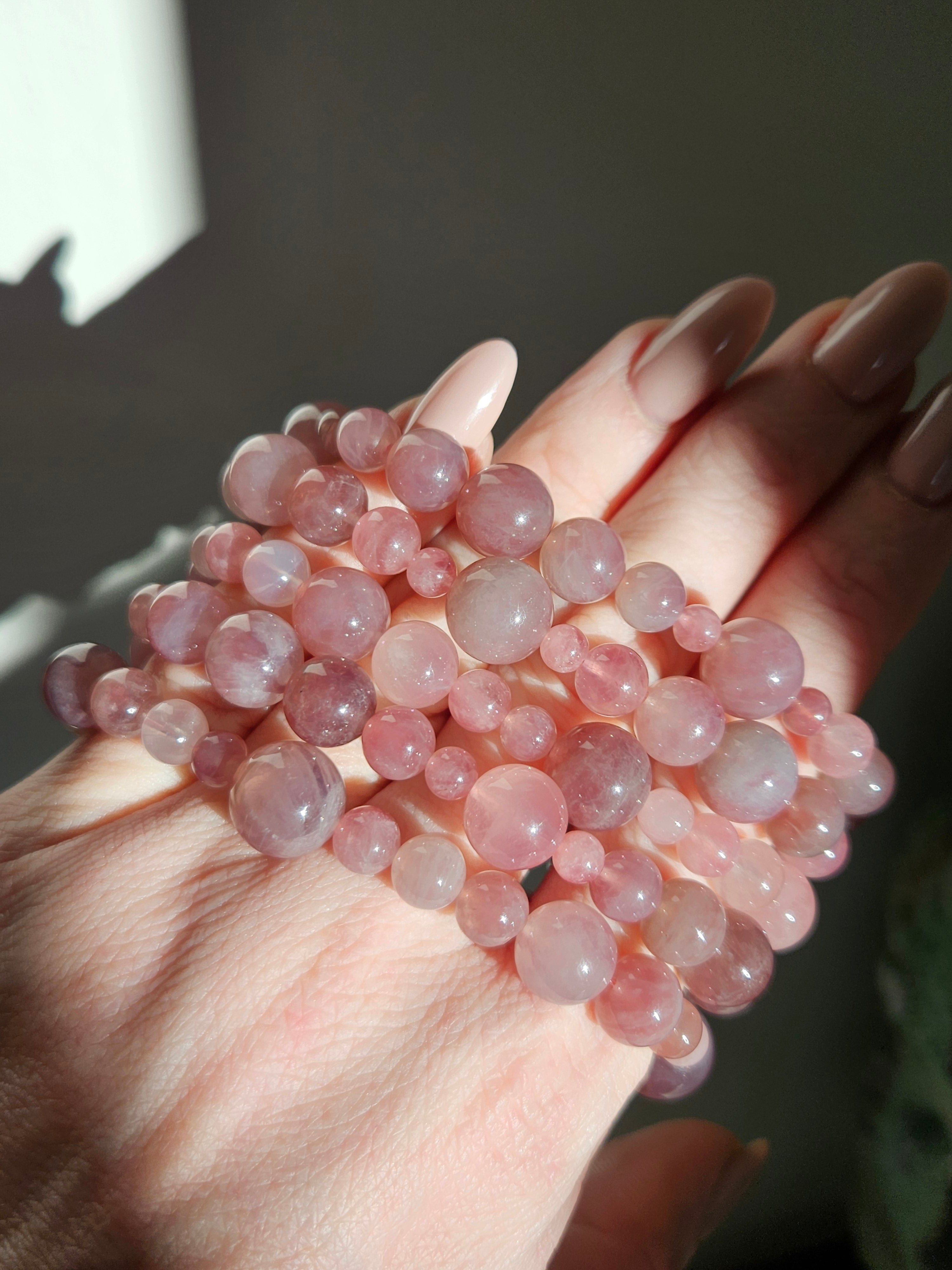 Rose Quartz Bracelet | bubble beads