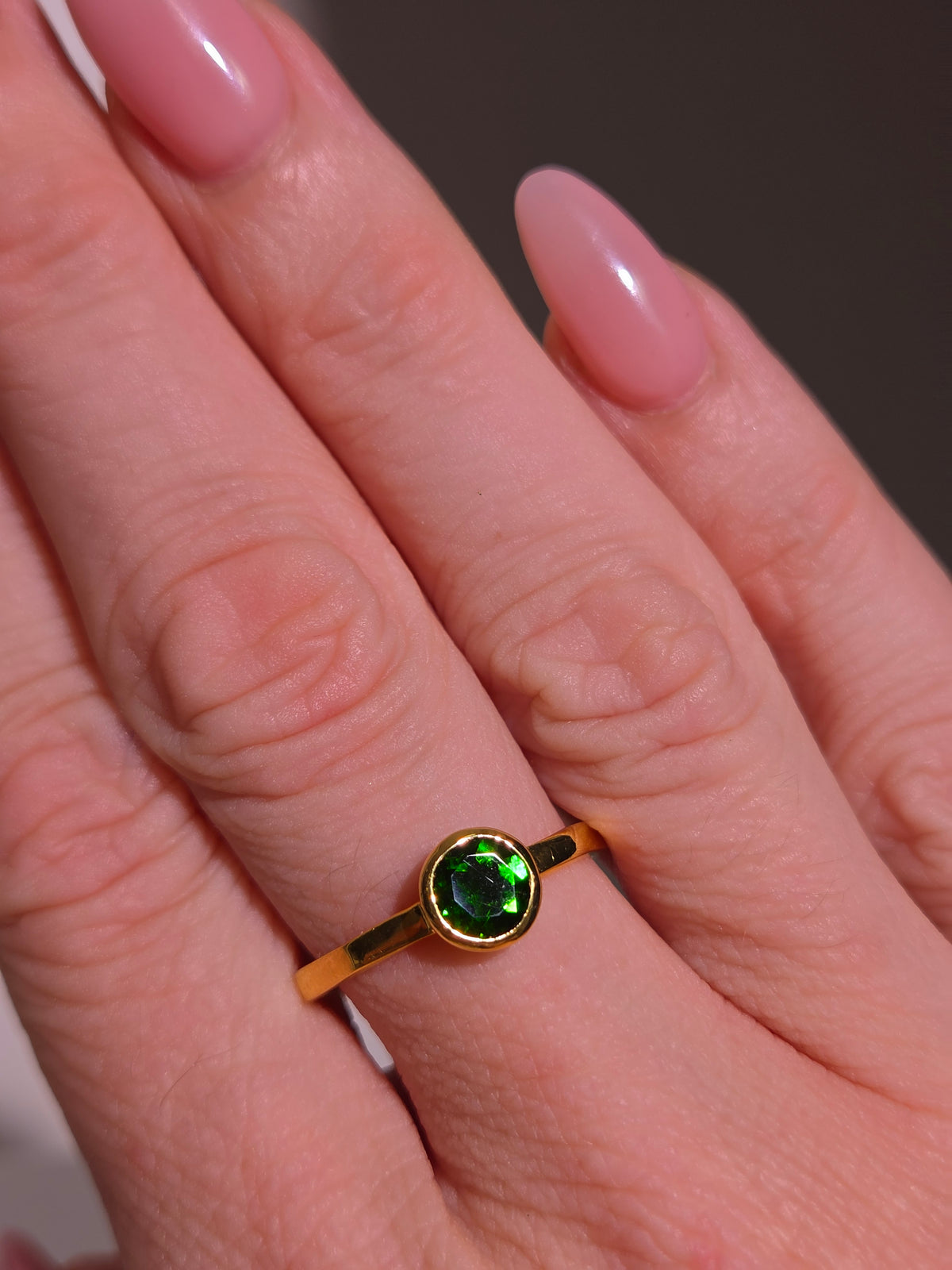 Size 9 | Chrome Diopside Ring | gold filled