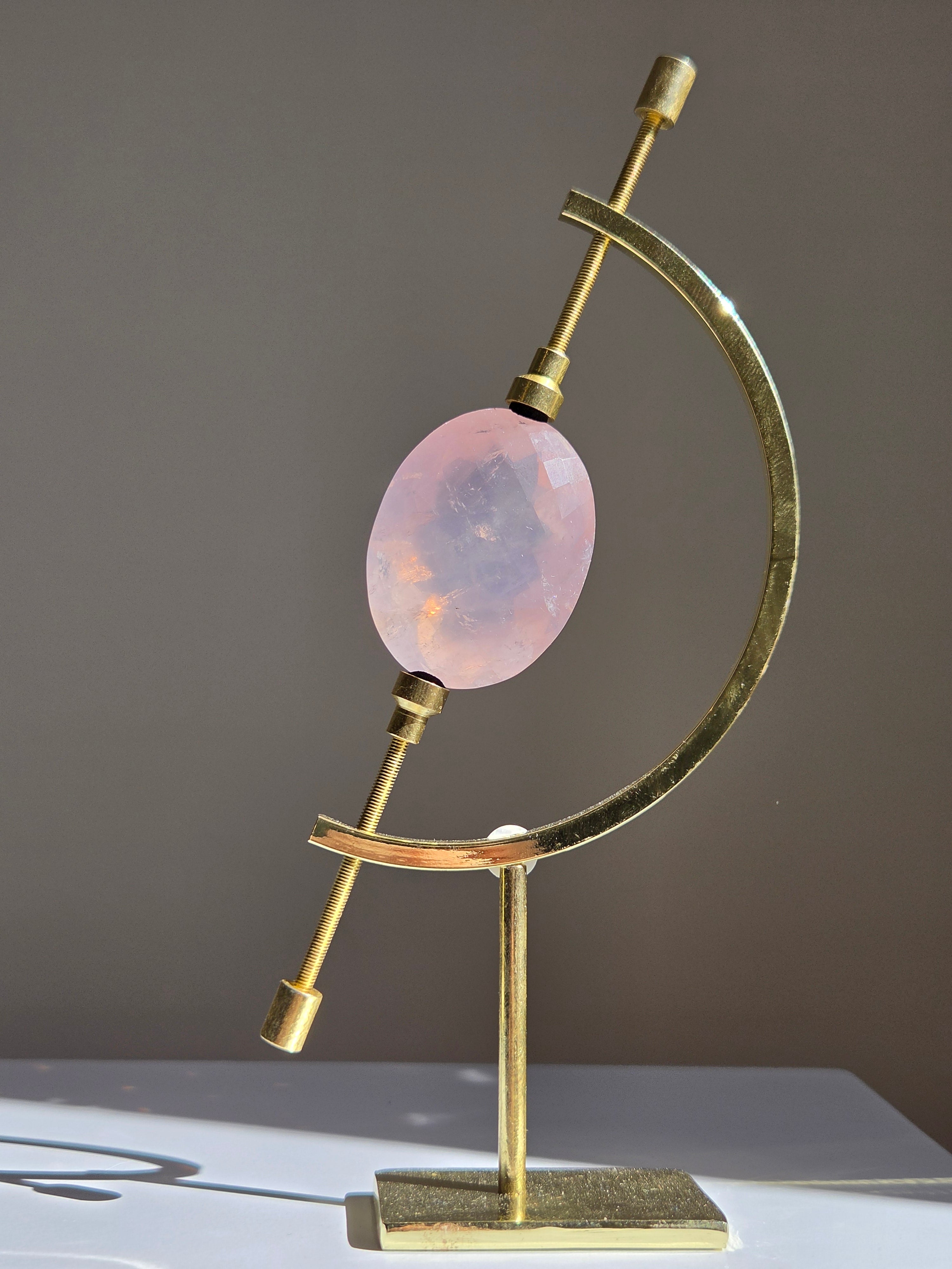 Faceted Rose Quartz on Caliper 013