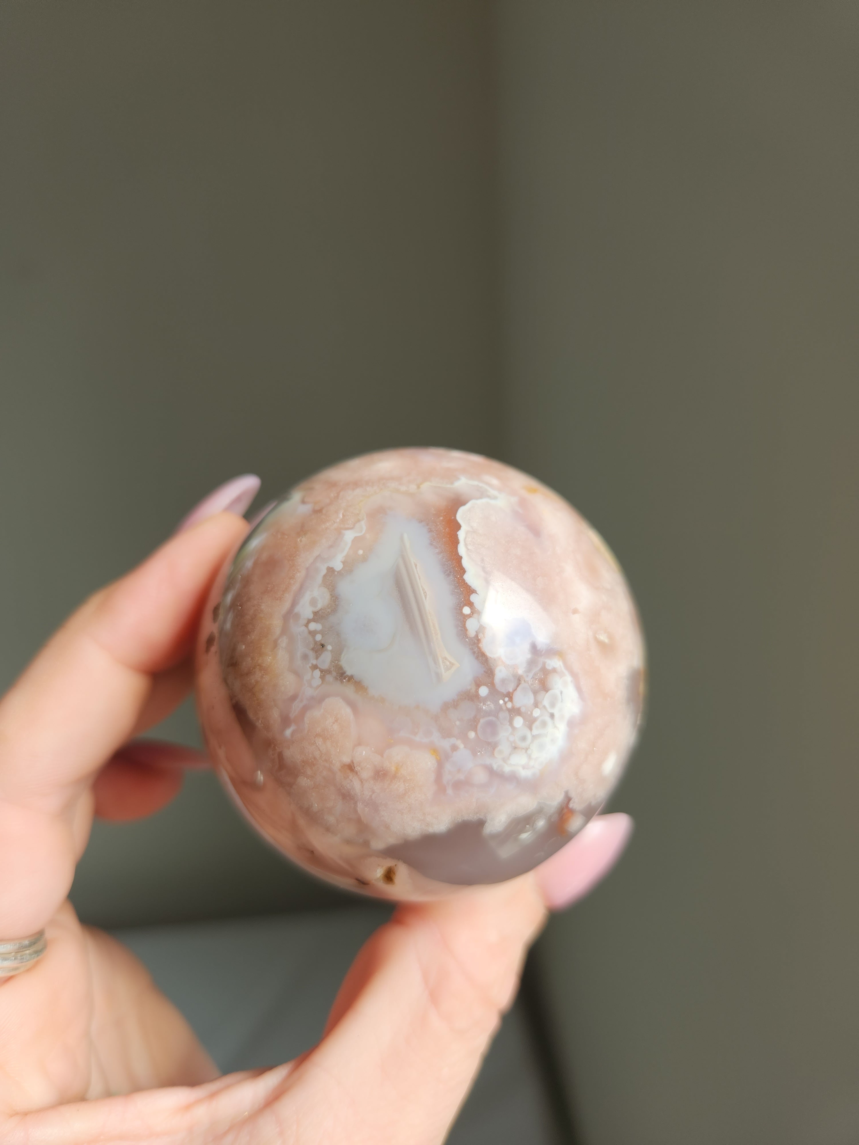 Flower Agate Sphere 009