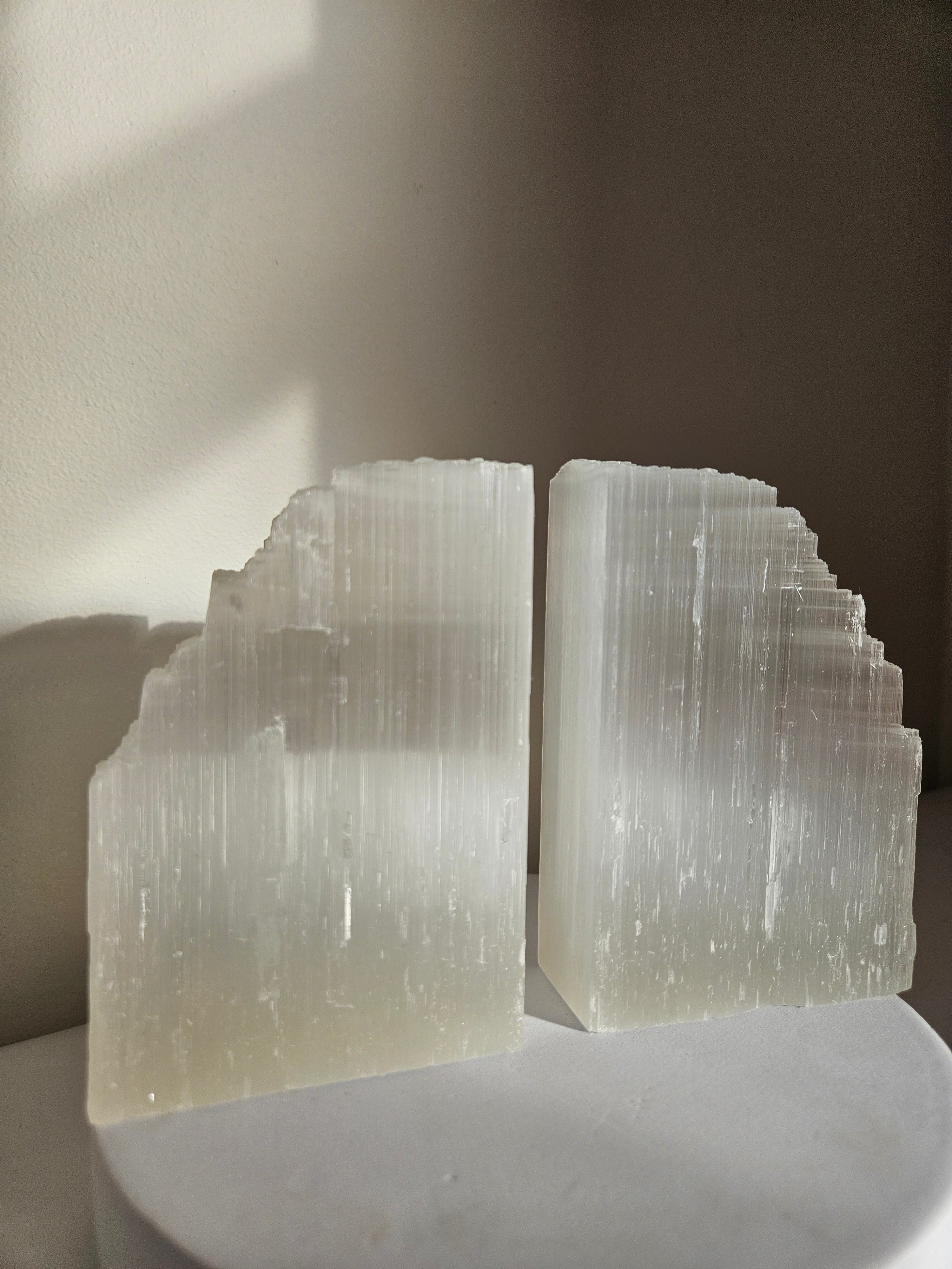 Selenite Bookends