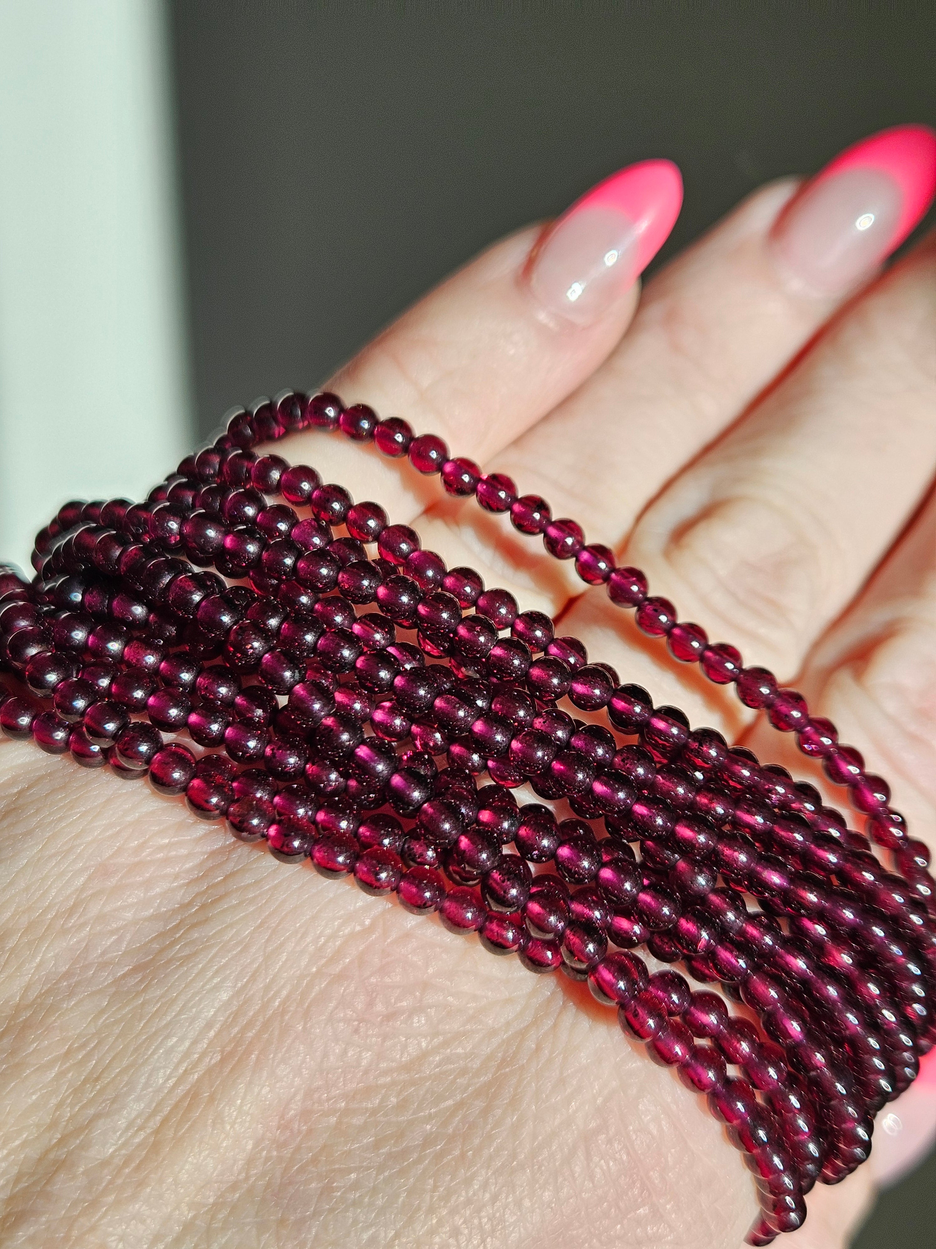 Garnet 3 wrap bracelet | 4mm