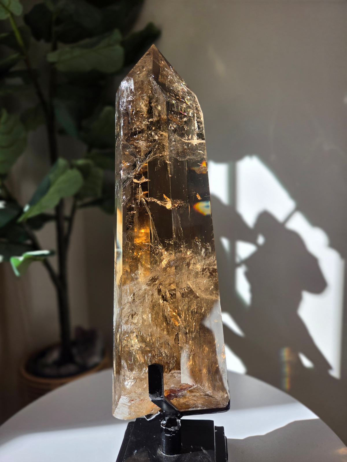 Smoky Citrine Statement on custom Spinning stand
