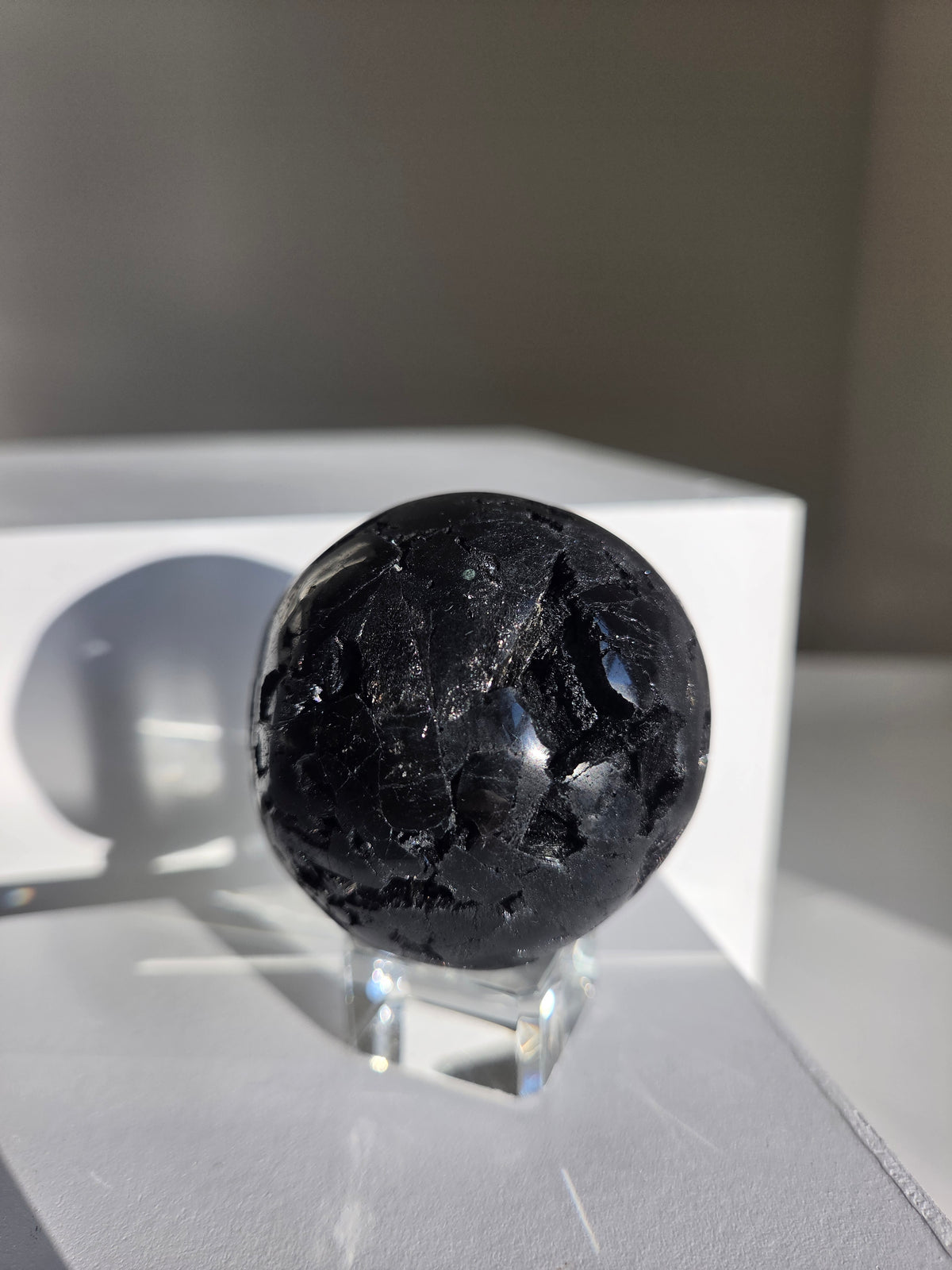 Fibrous Black Tourmaline Sphere 001
