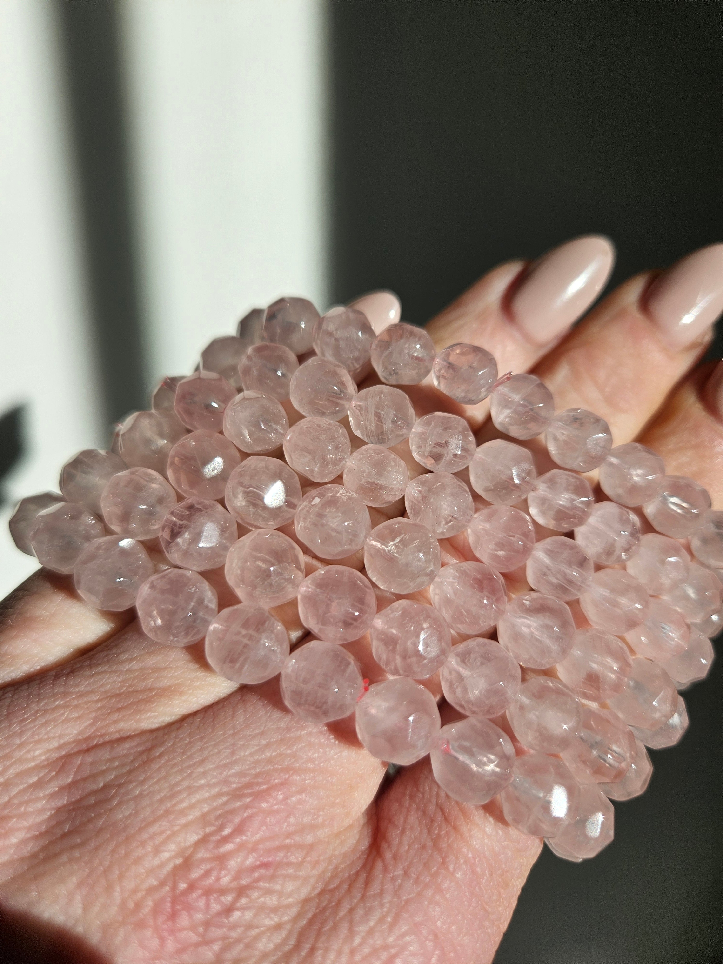 Rose Quartz Faceted Bracelet | 8mm