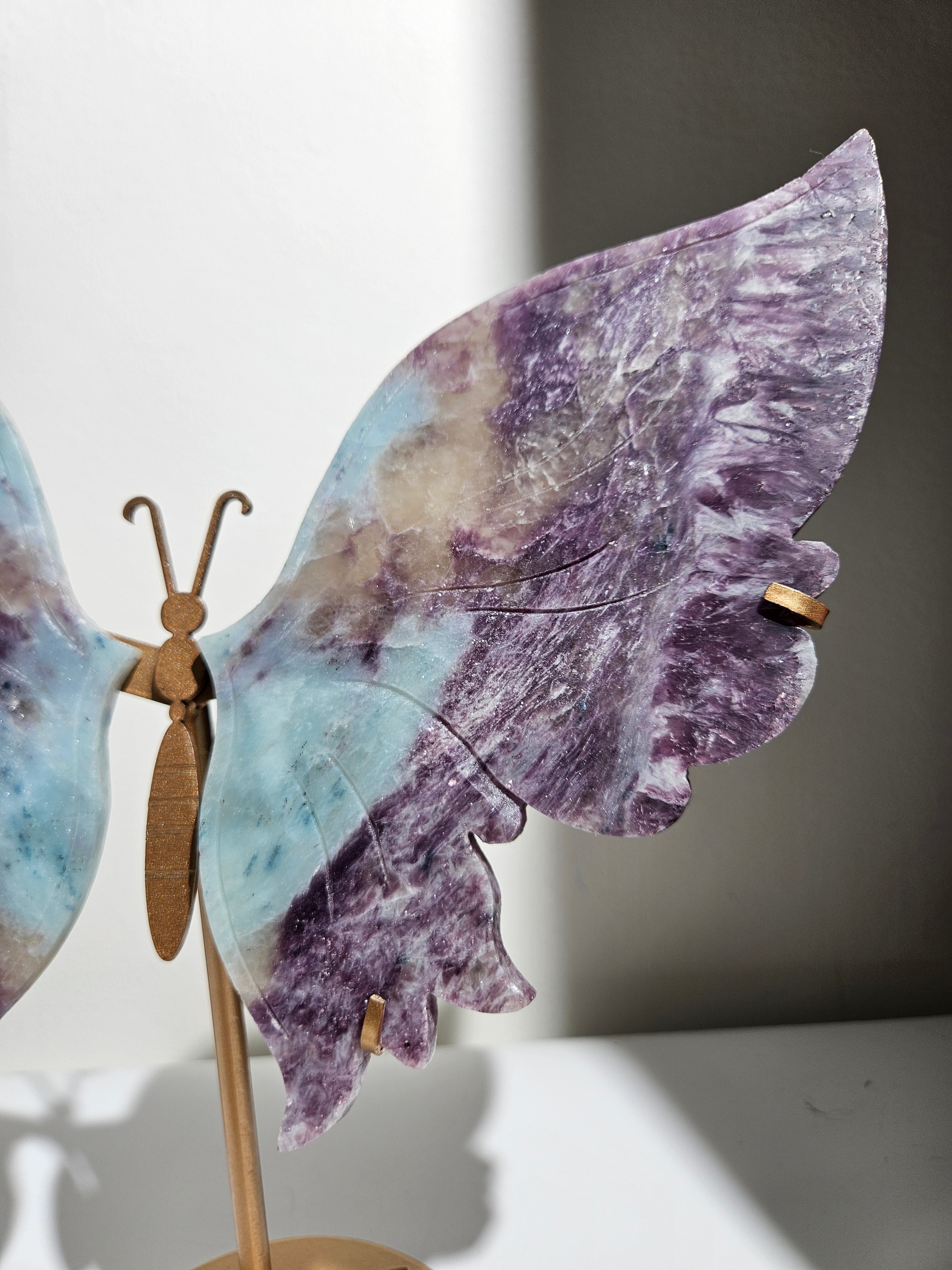 Lepidolite x Tourmaline Statement Butterfly