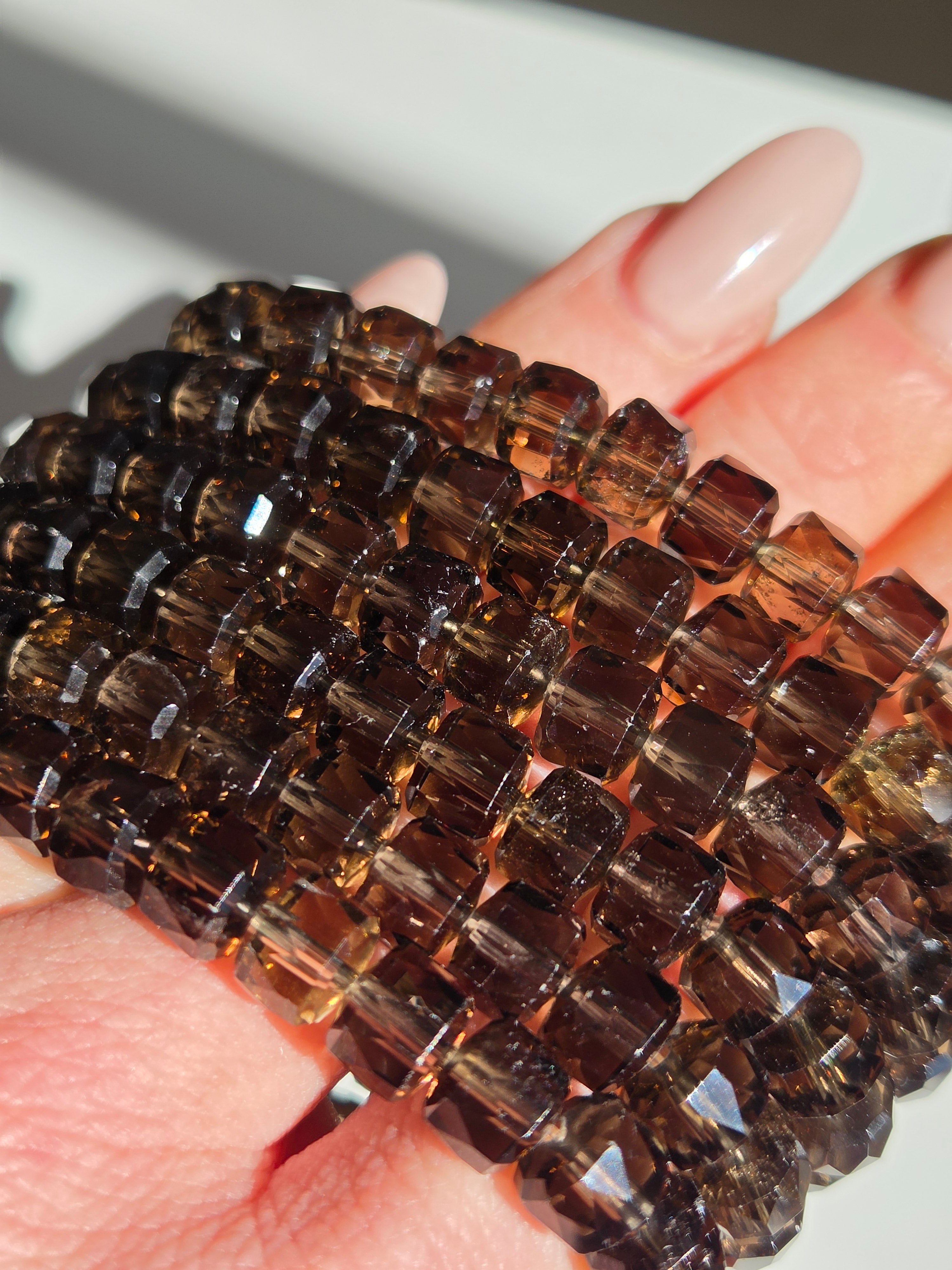 Smoky Quartz Faceted bracelet