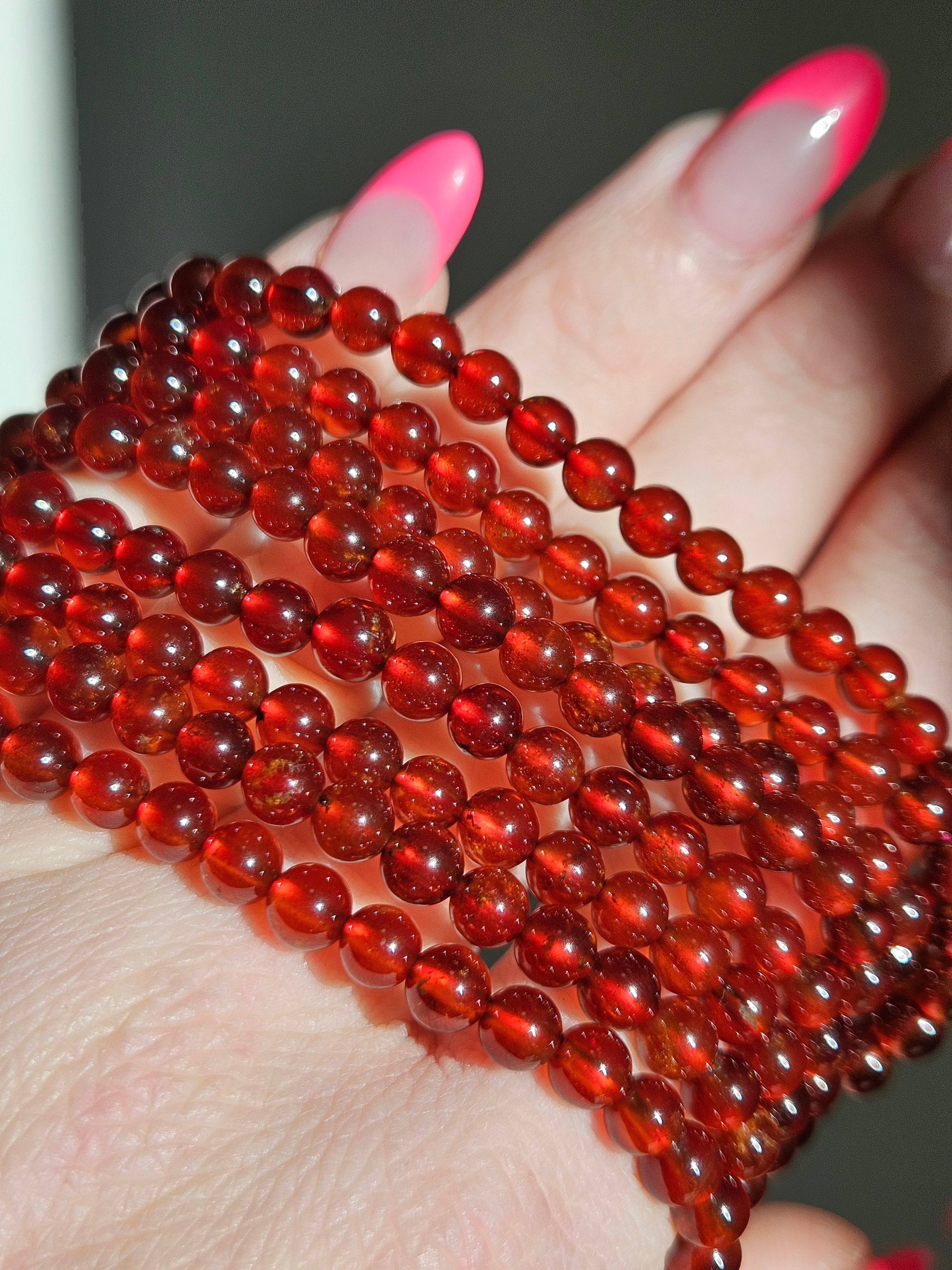 Manderin Garnet 3 wrap bracelet | 6mm