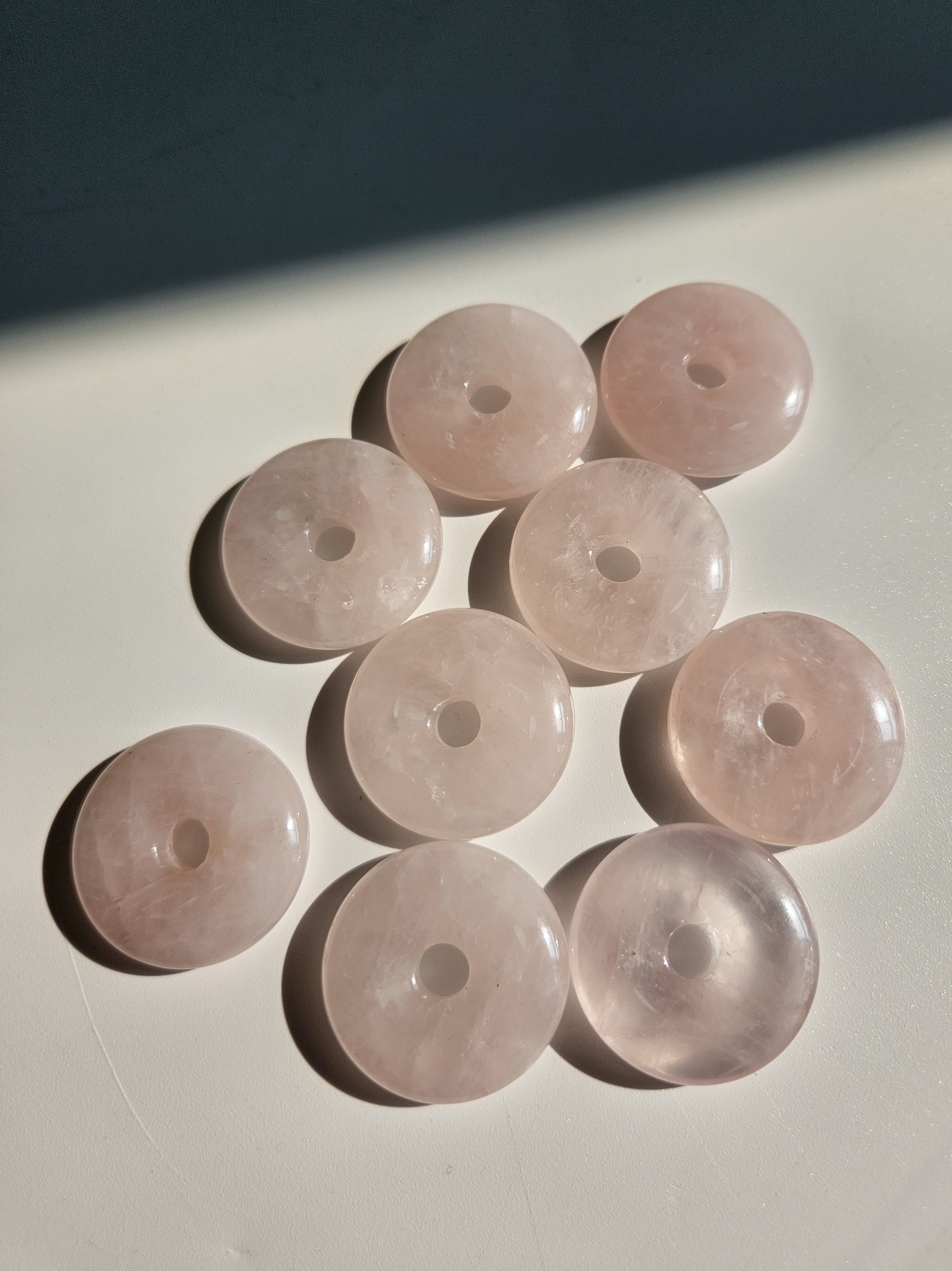 Rose Quartz Donut | sphere stand
