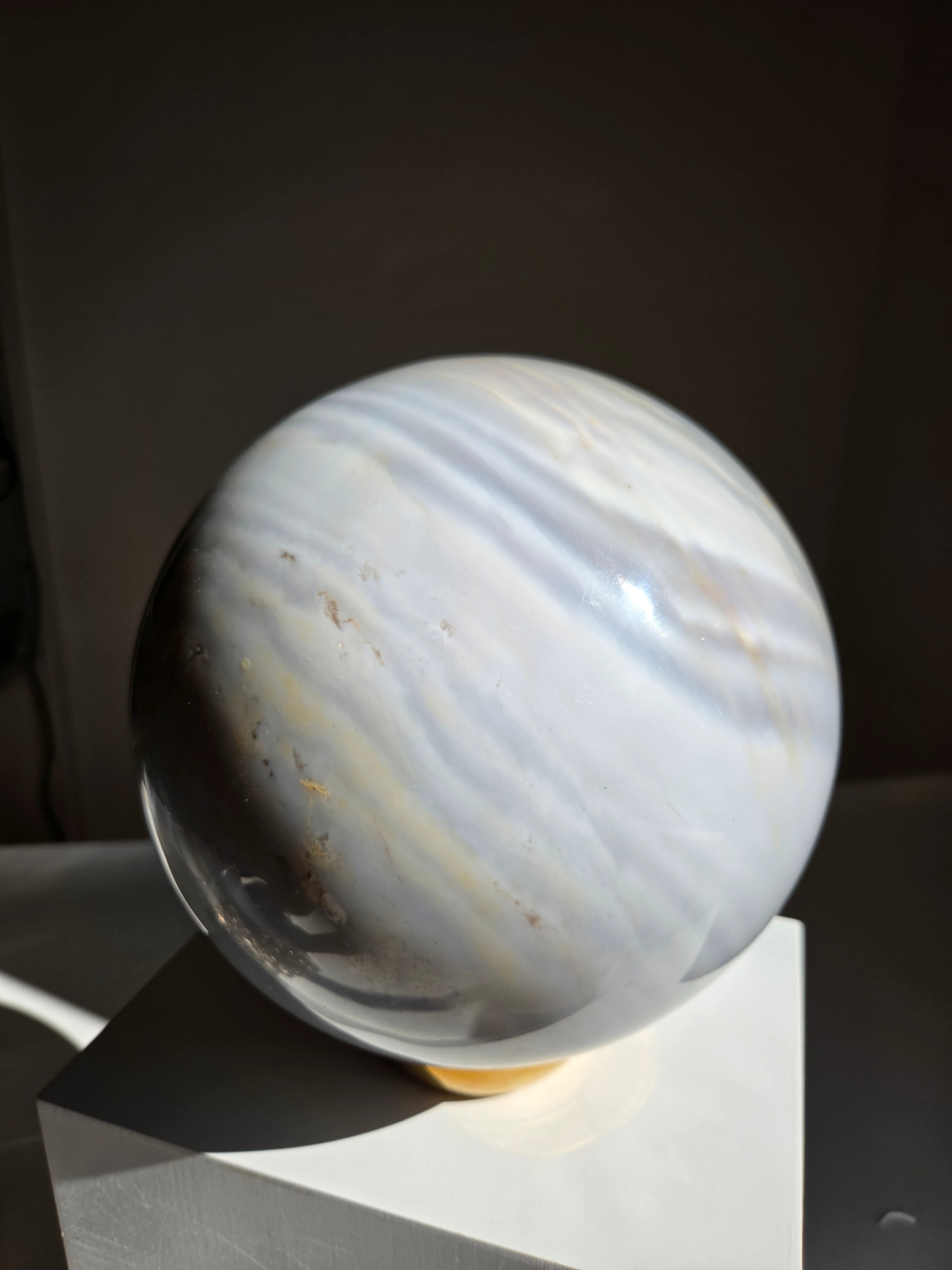 Flower Agate Statement Sphere