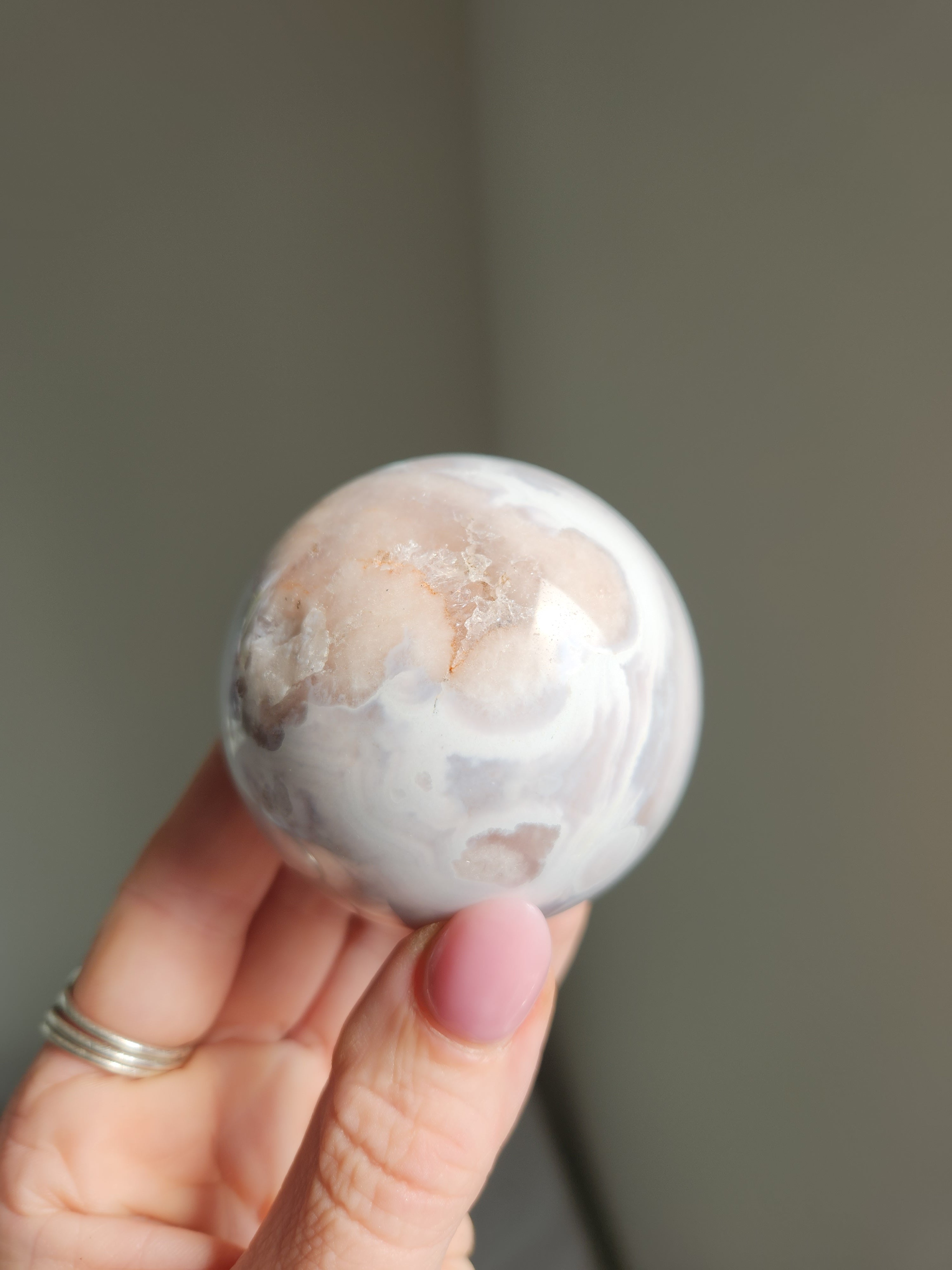 Flower Agate Sphere 010
