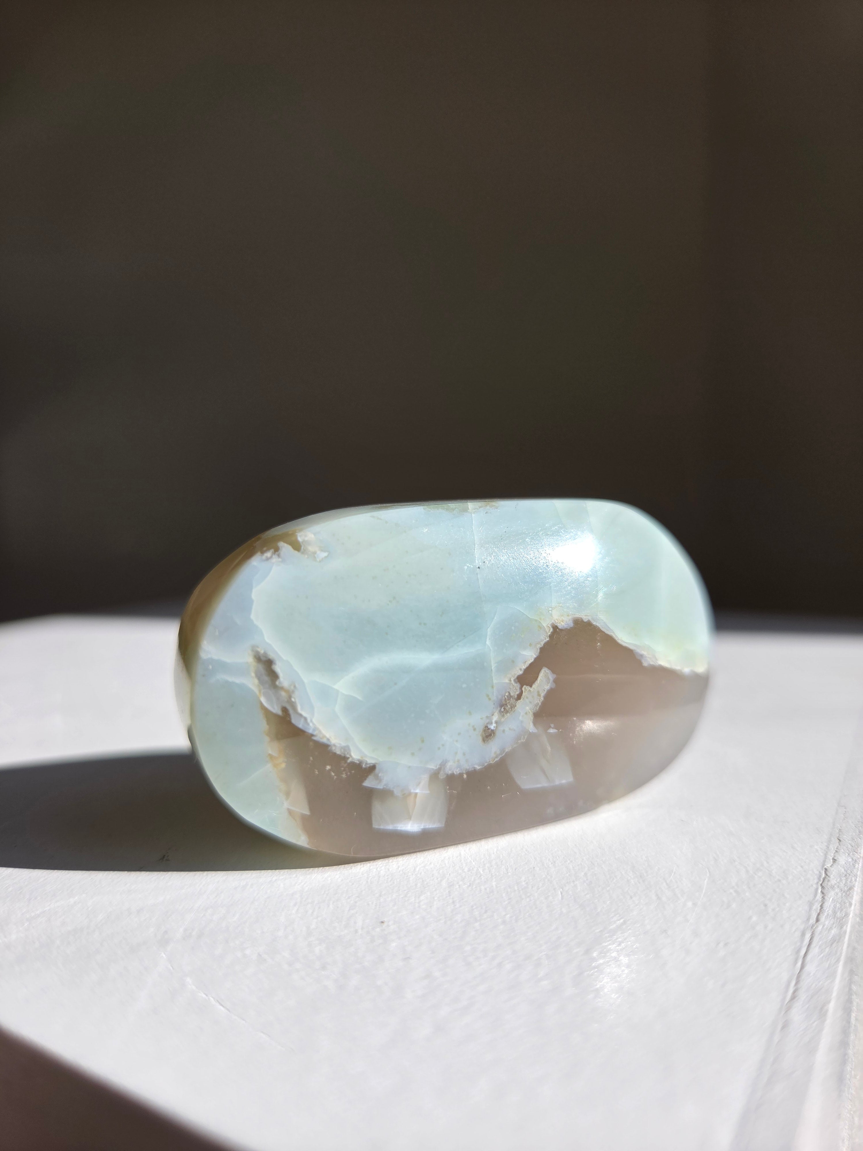 Green Flower Agate Palmstone 001