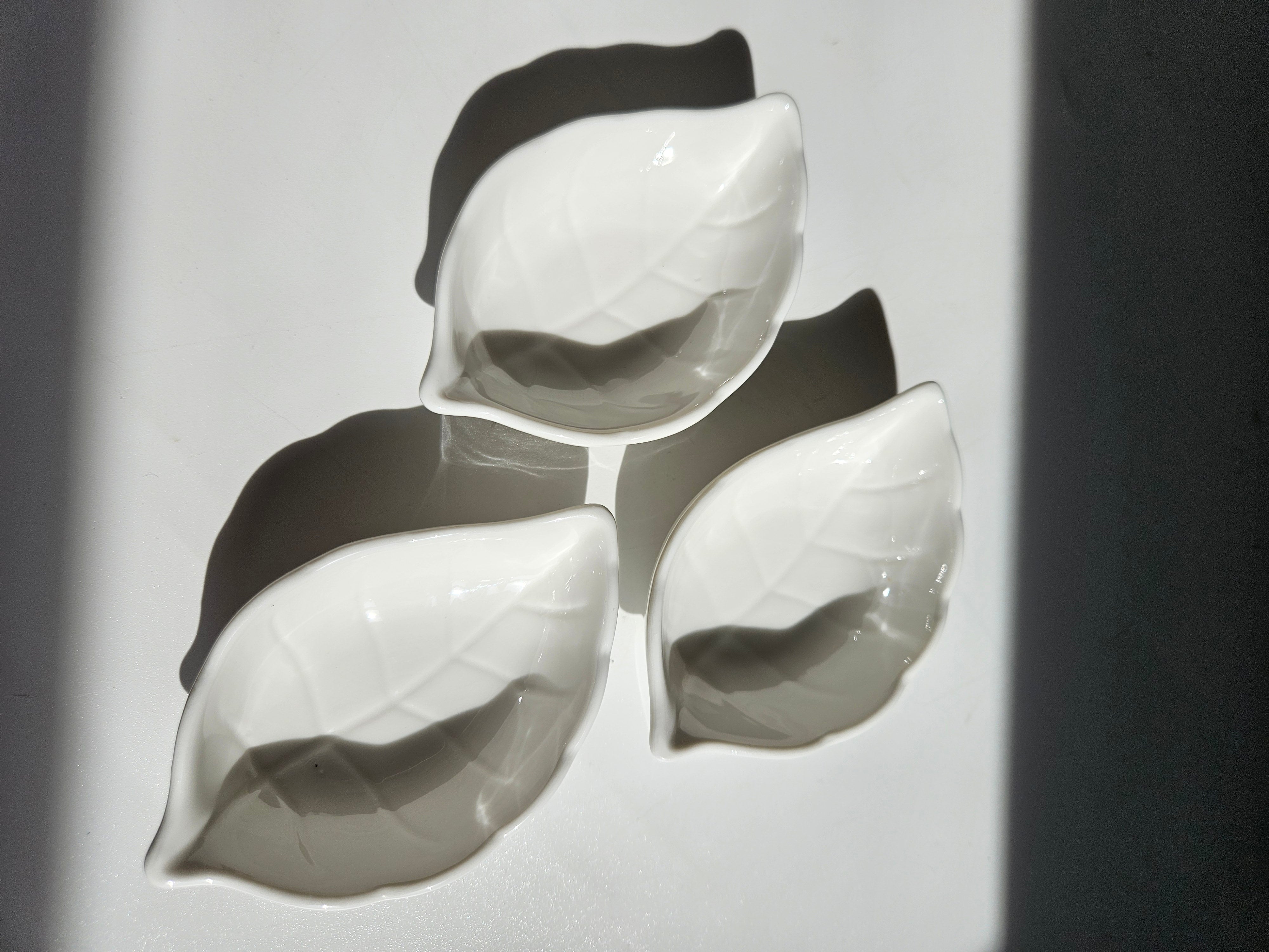 White leaf dish