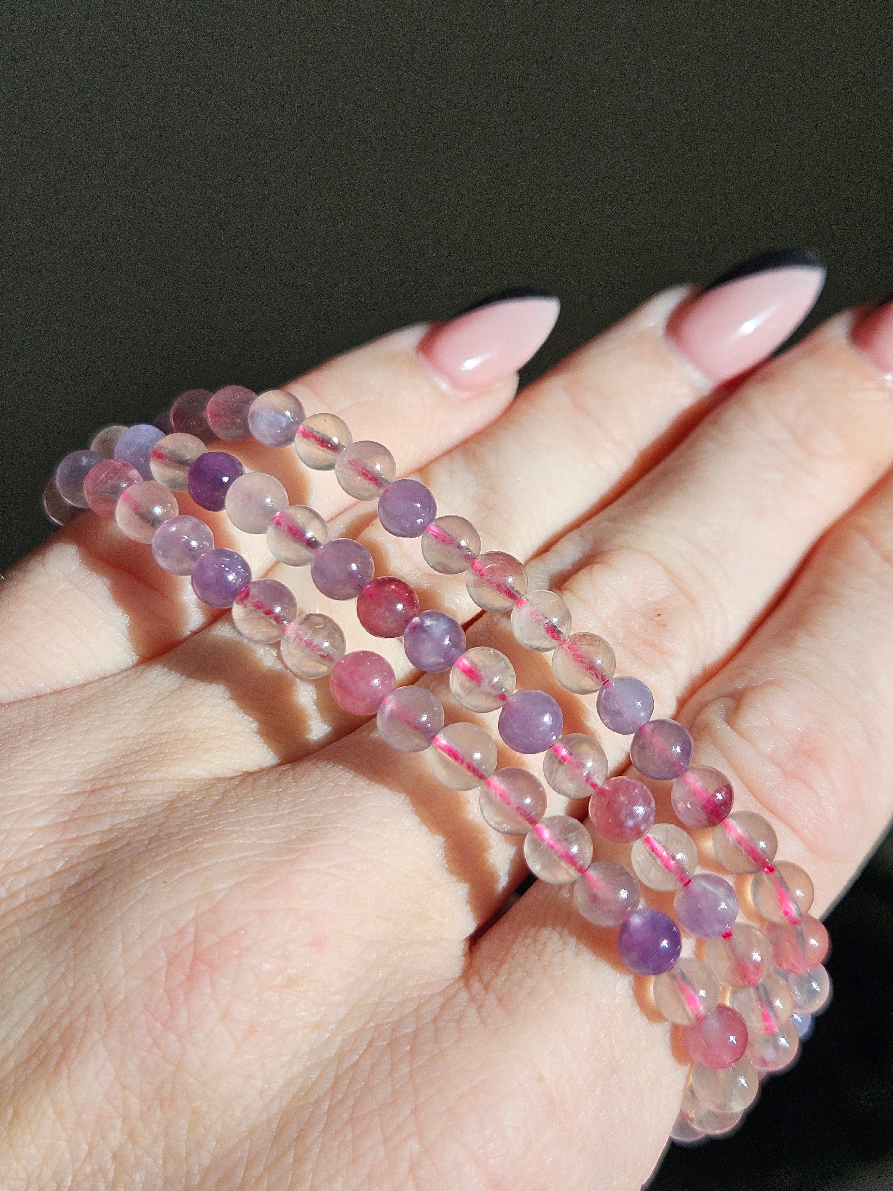 Pink Tourmaline x Lepidolite 3 wrap Bracelet | 5mm