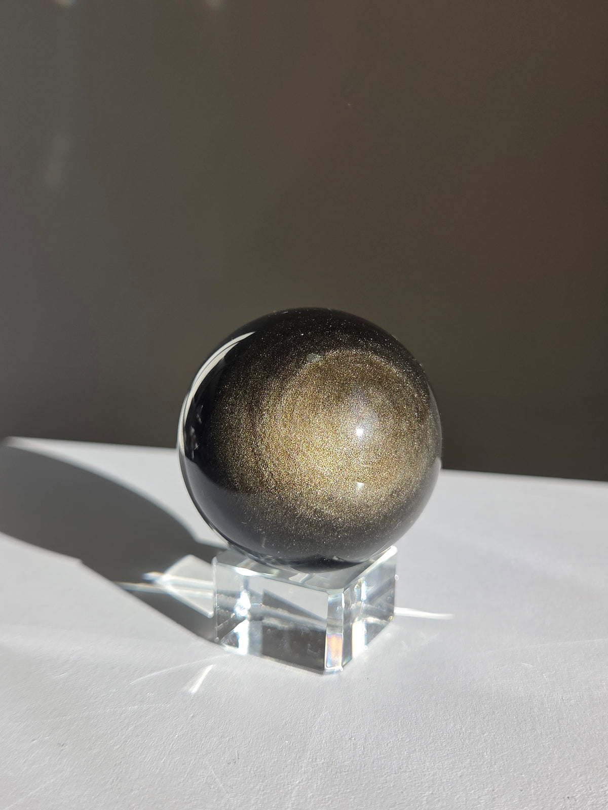 Golden Sheen Obsidian Sphere 002