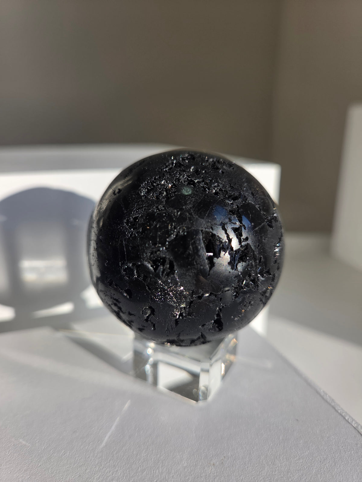 Fibrous Black Tourmaline Sphere 002