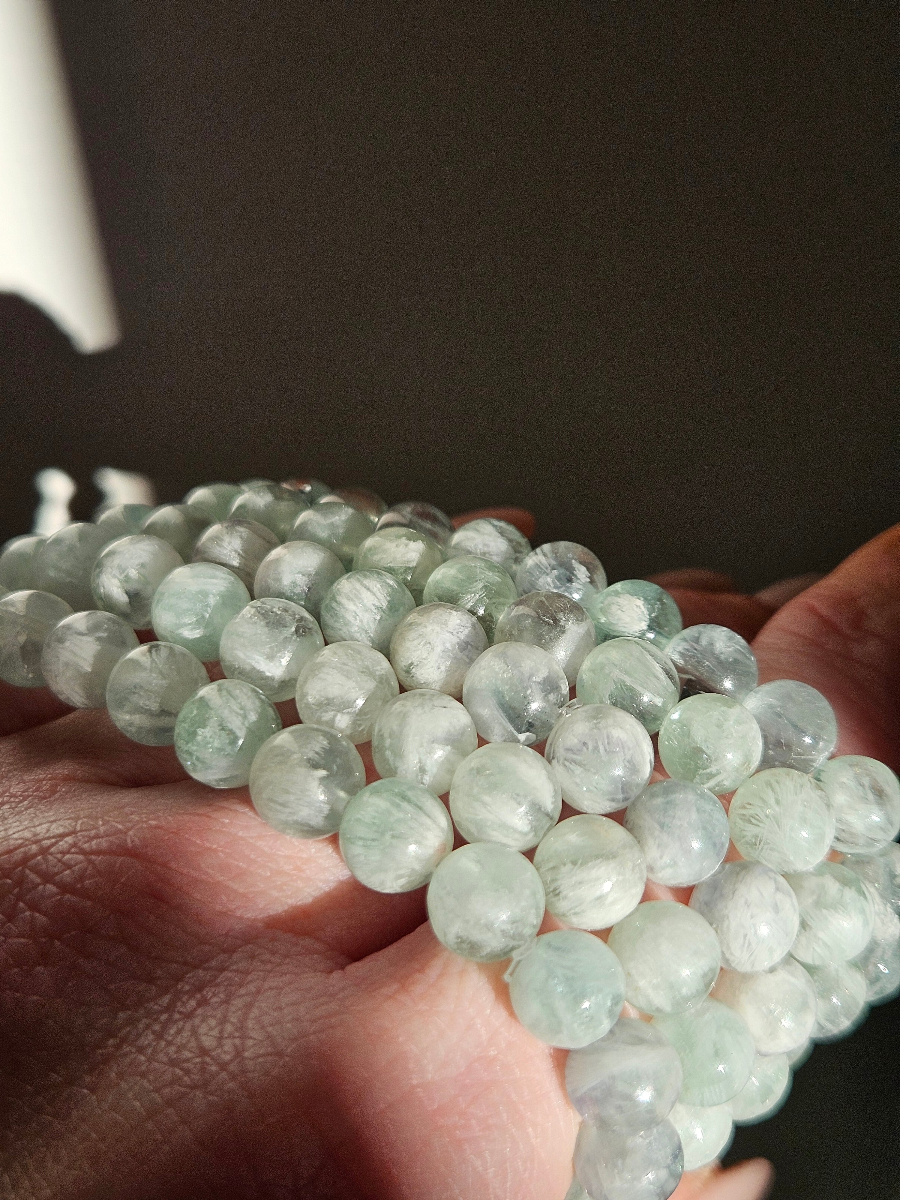 Feather Fluorite Bead Bracelet | 8mm