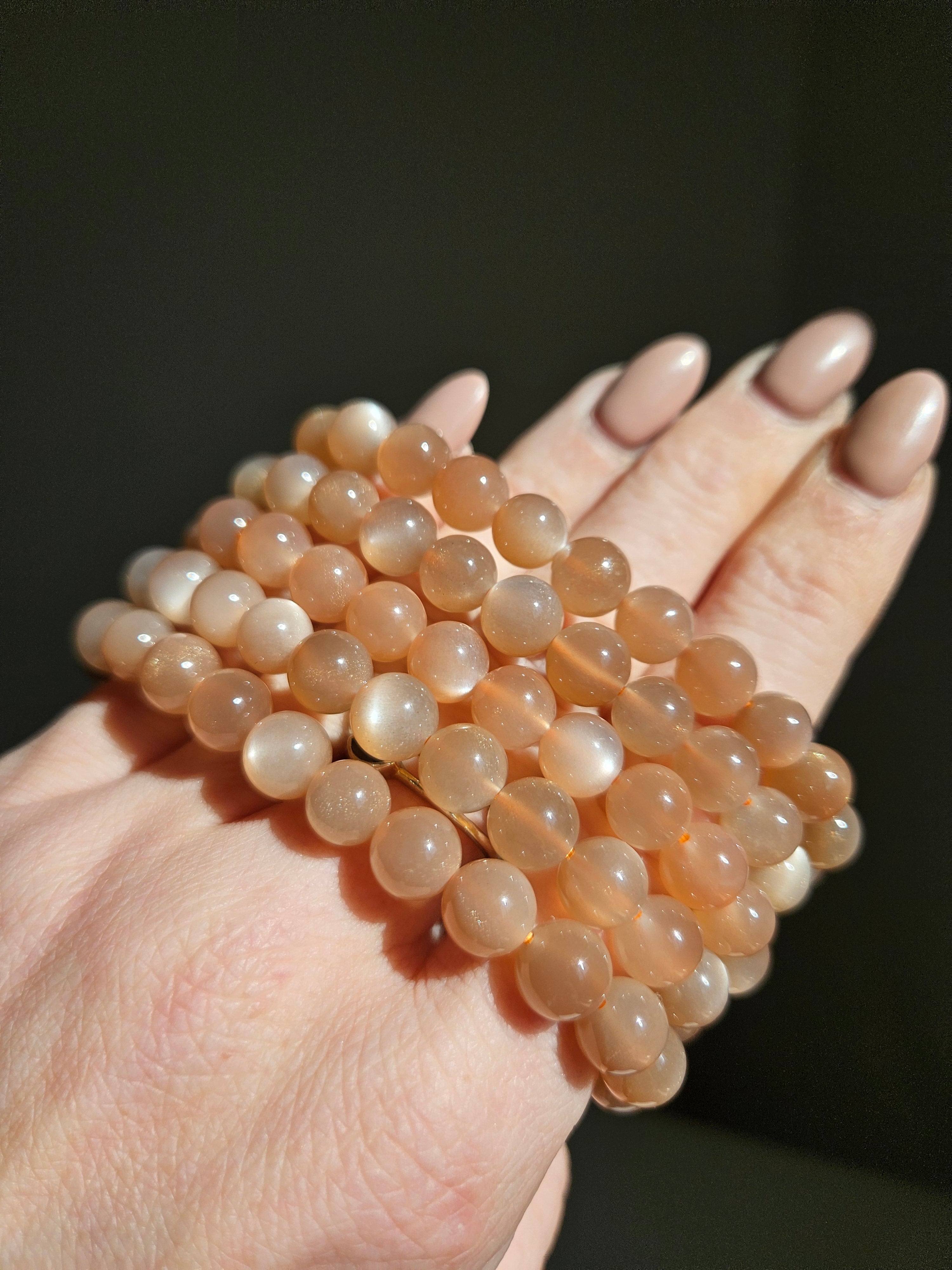 Peach Moonstone Bracelet | 8mm
