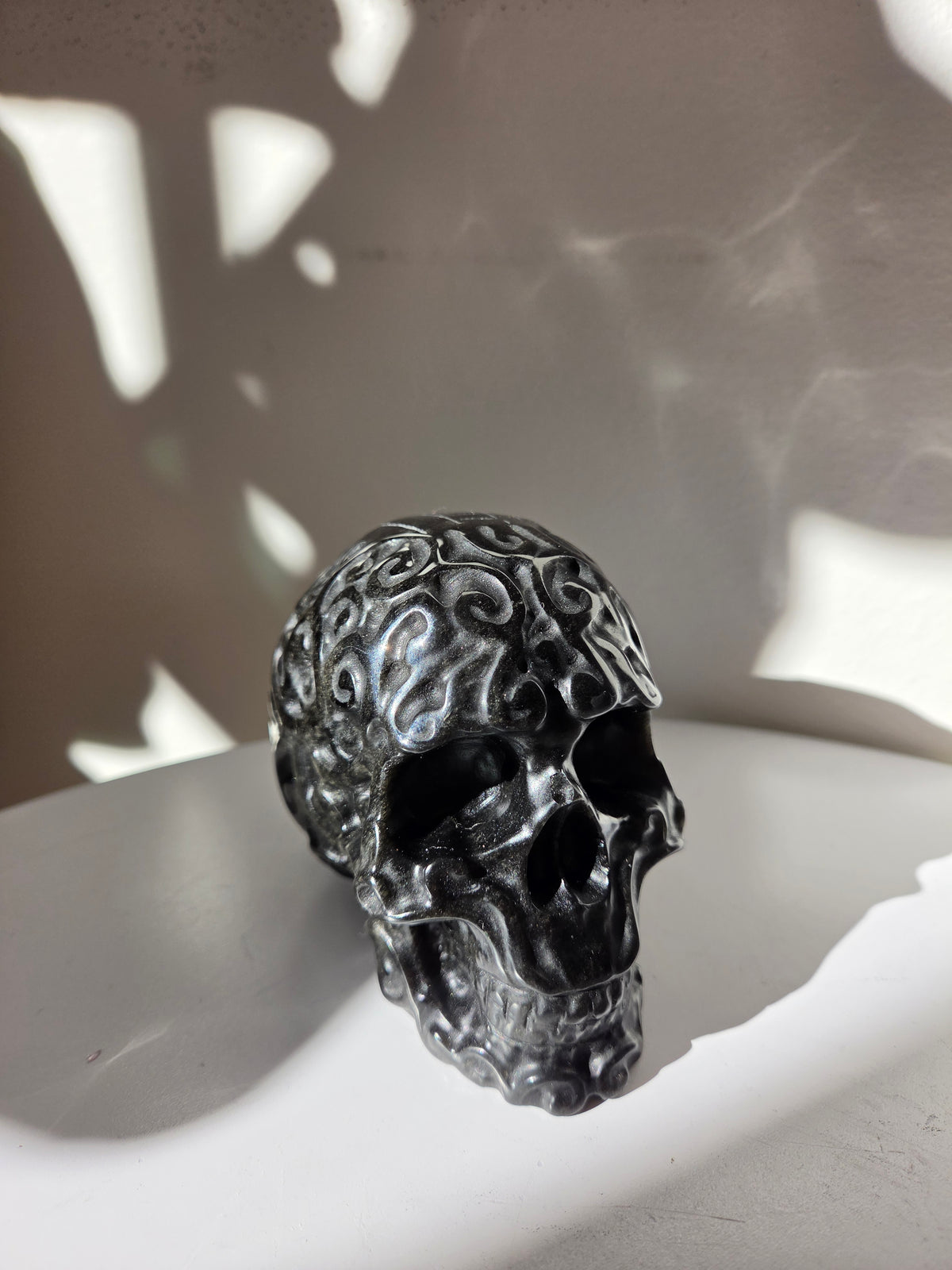 Obsidian Carved Skull
