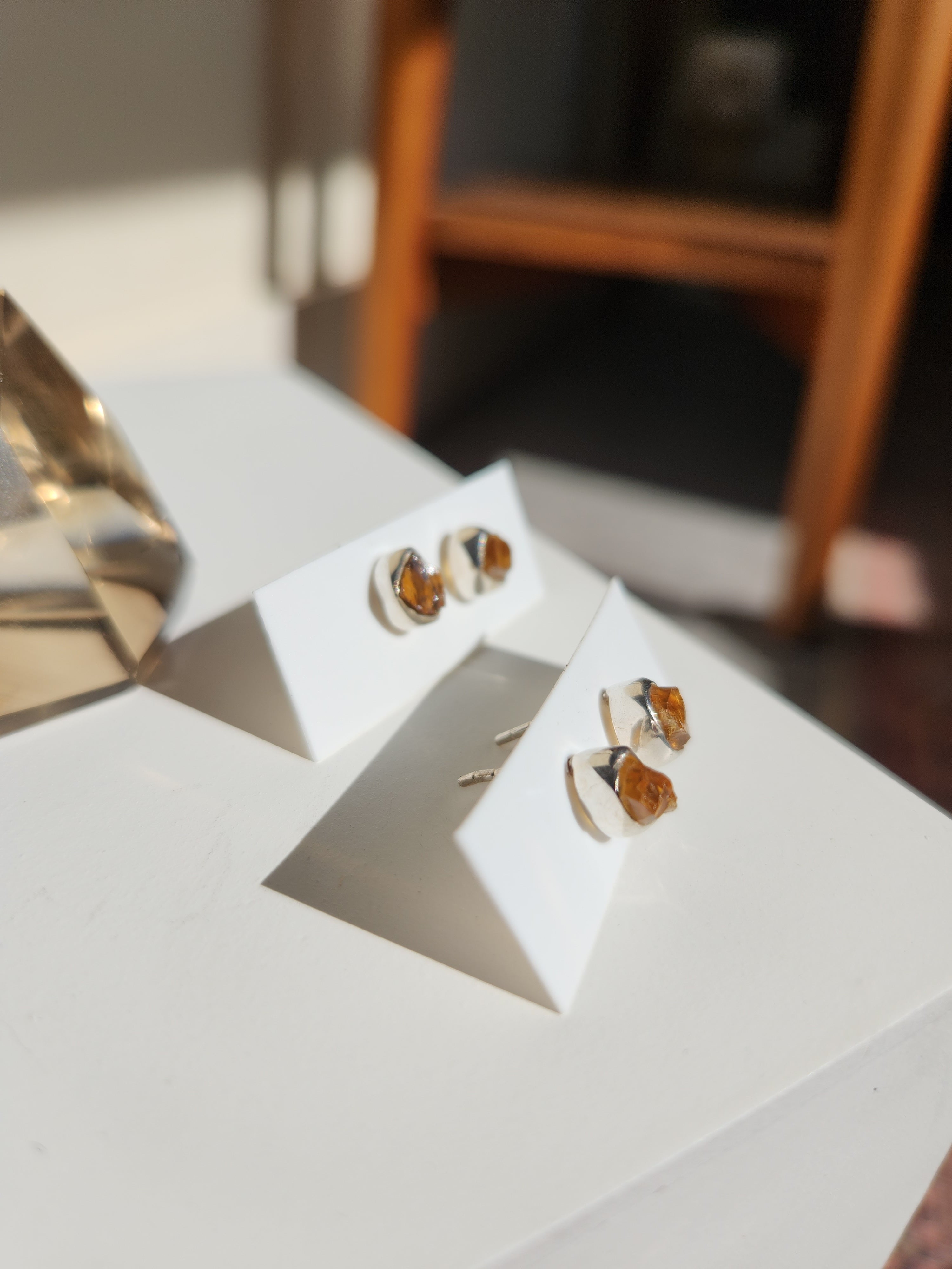 Citrine Raw Stud Earrings