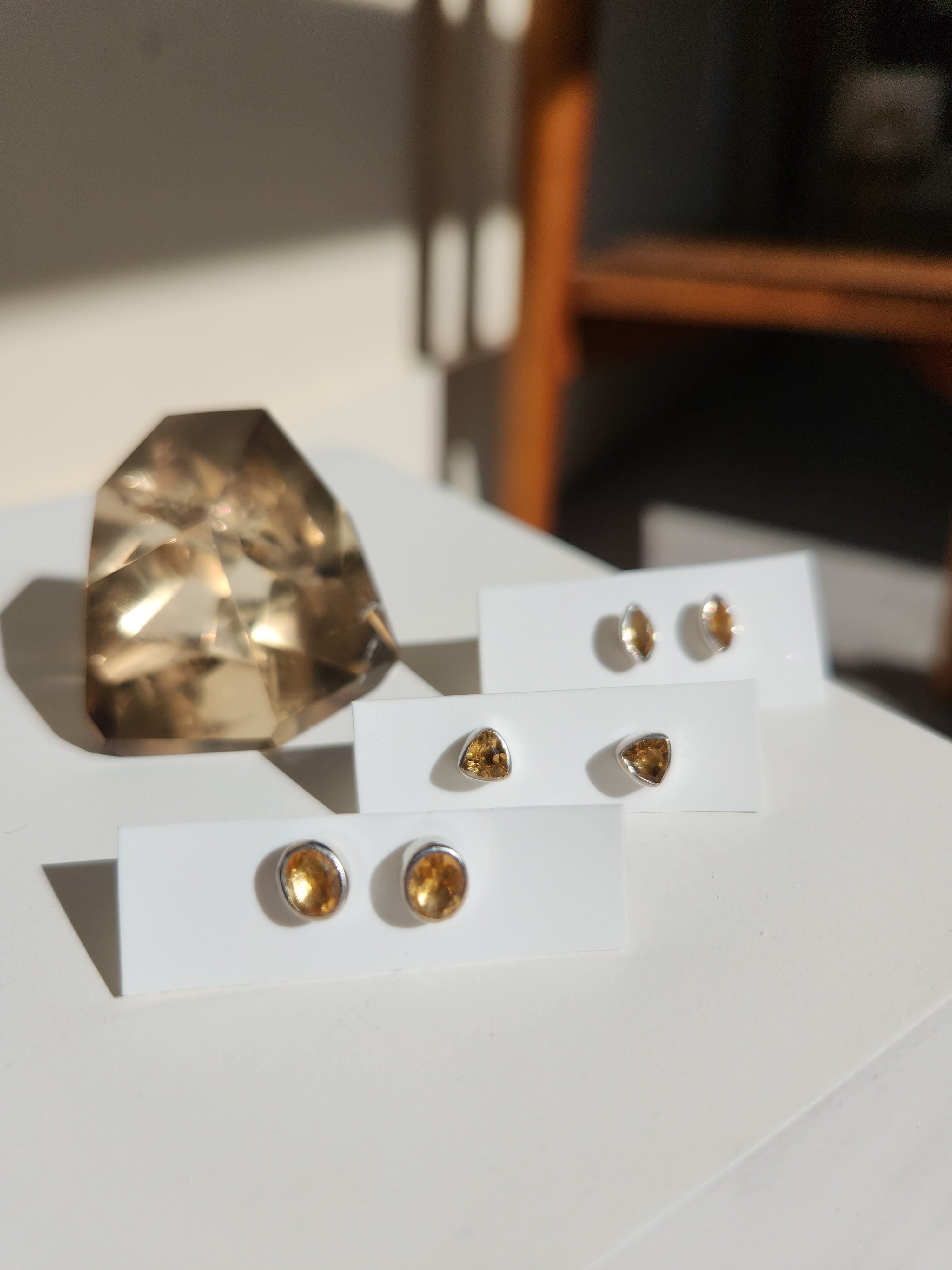 Citrine Faceted Stud Earrings