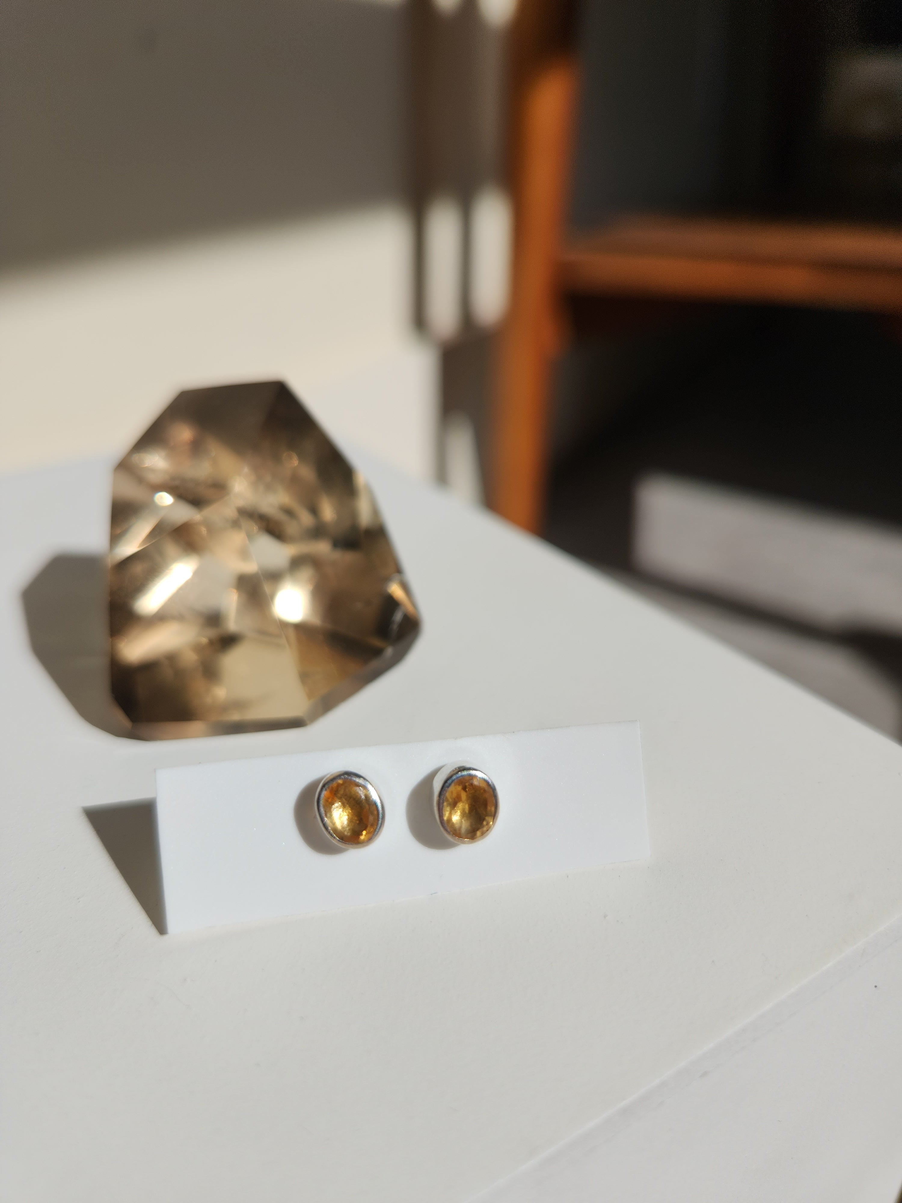 Citrine Faceted Stud Earrings